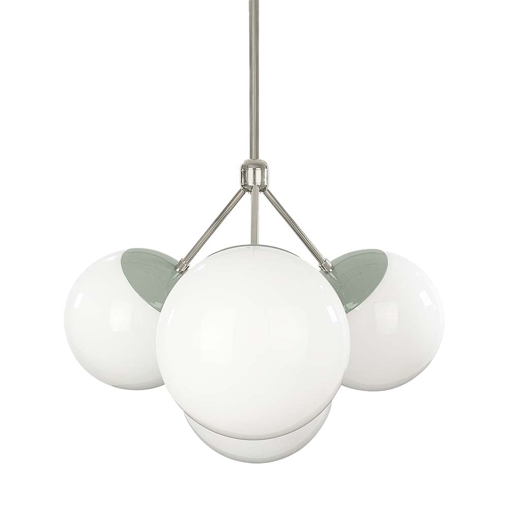 Nickel and white color Tetra chandelier Dutton Brown lighting