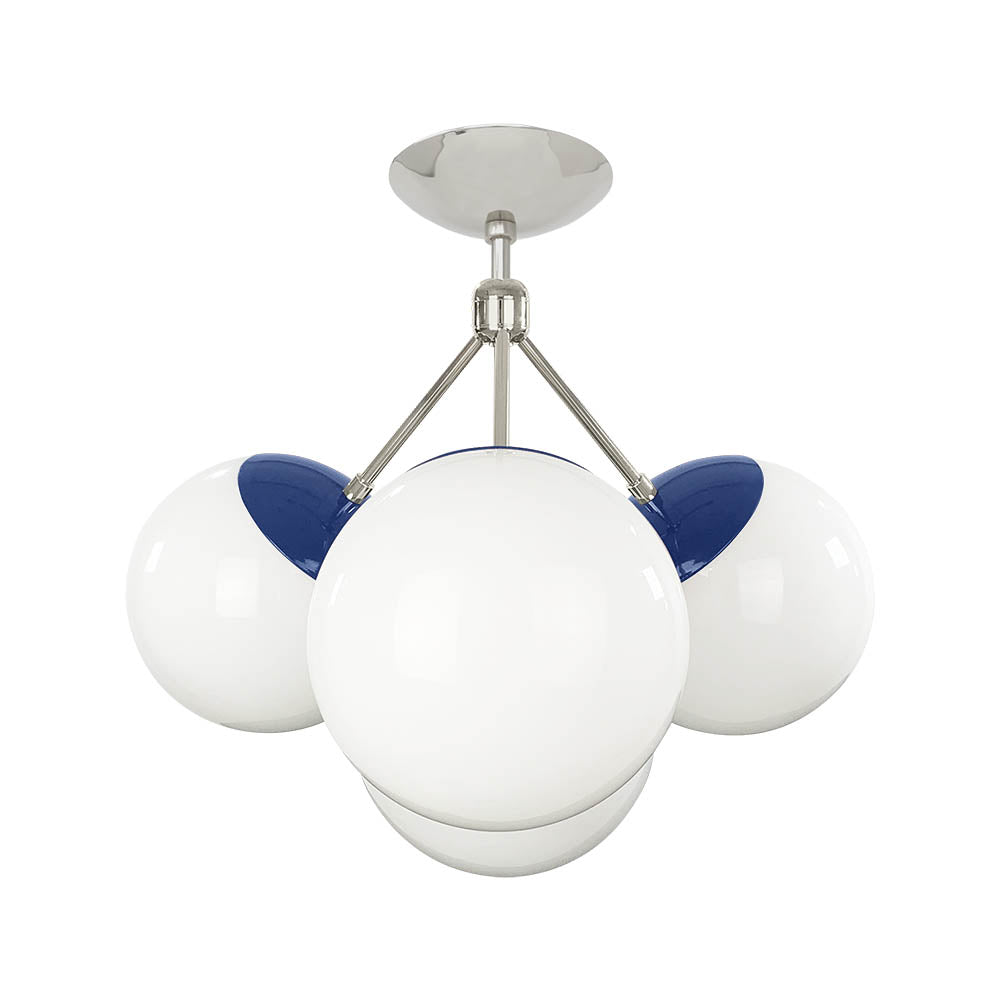 Nickel and cobalt color Tetra flush mount Dutton Brown lighting