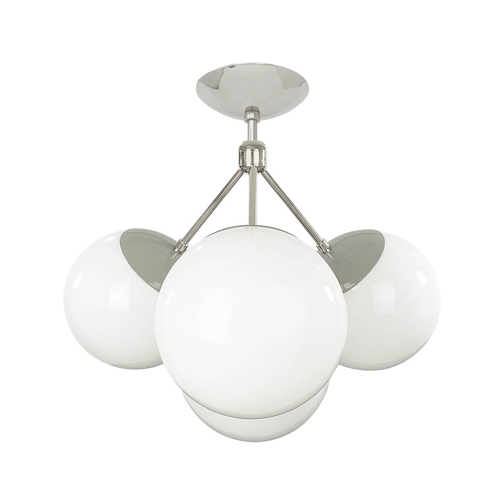 Nickel and white color Tetra flush mount Dutton Brown lighting