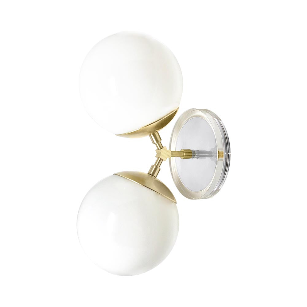 Brass and chalk color Visage sconce 6" Dutton Brown lighting