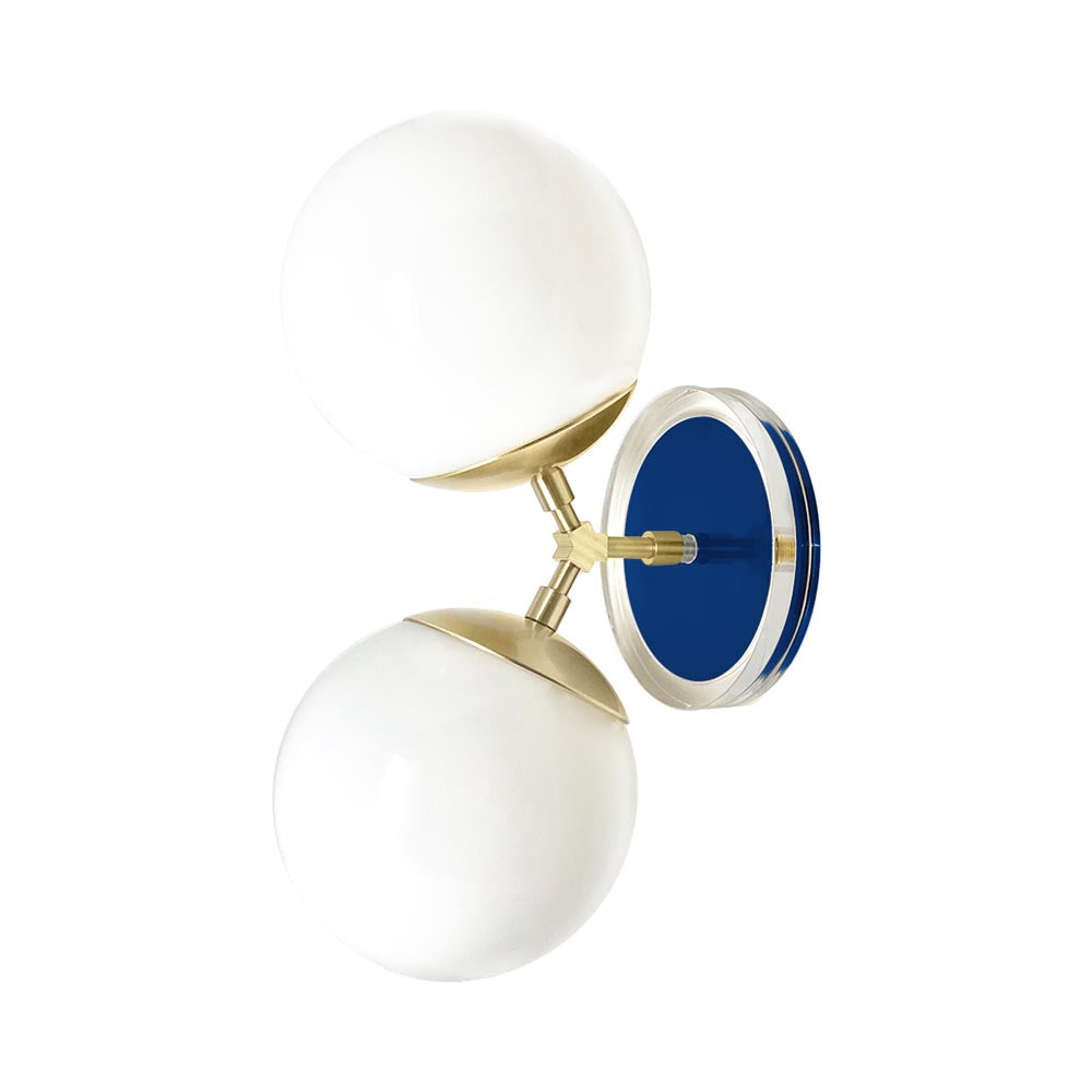 Brass and cobalt color Visage sconce 6" Dutton Brown lighting