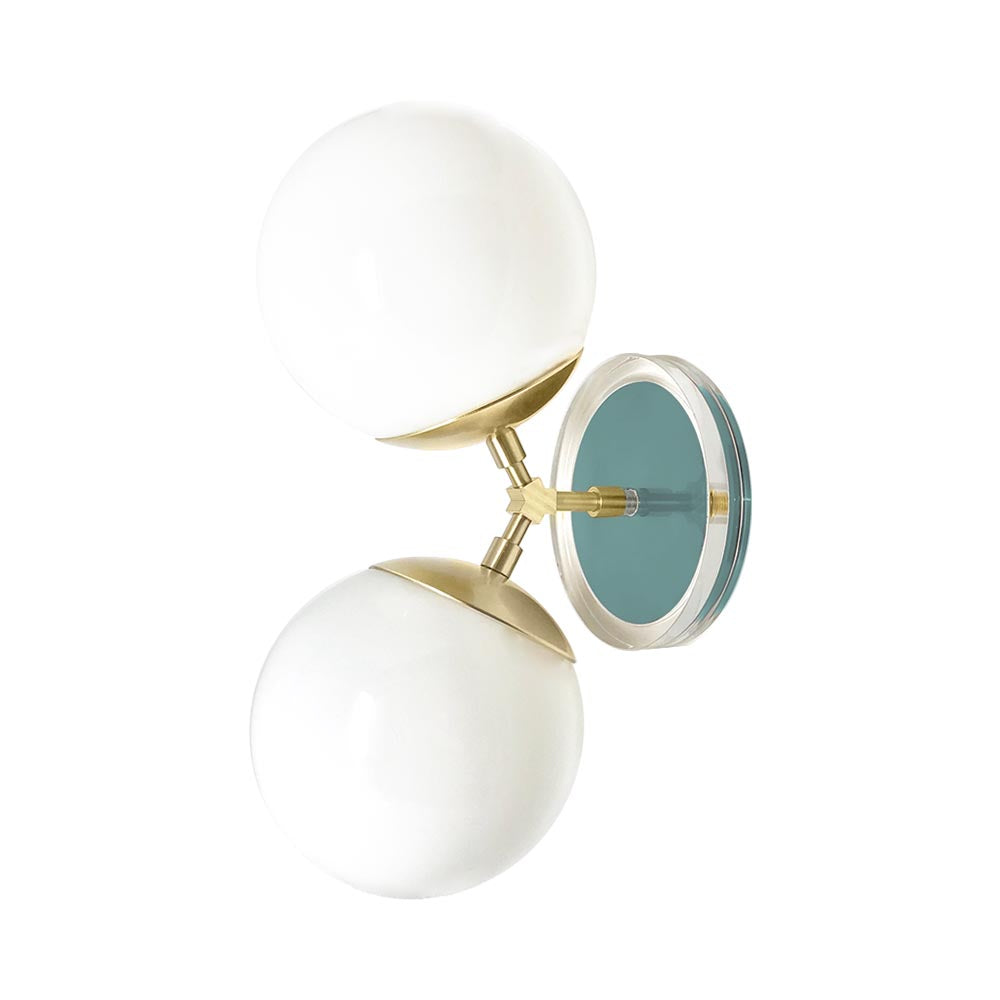 Brass and lagoon color Visage sconce 6" Dutton Brown lighting