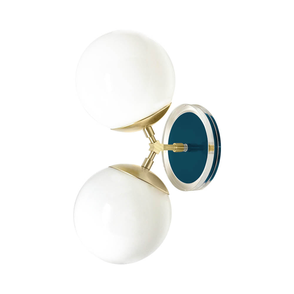 Brass and slate blue color Visage sconce 6" Dutton Brown lighting