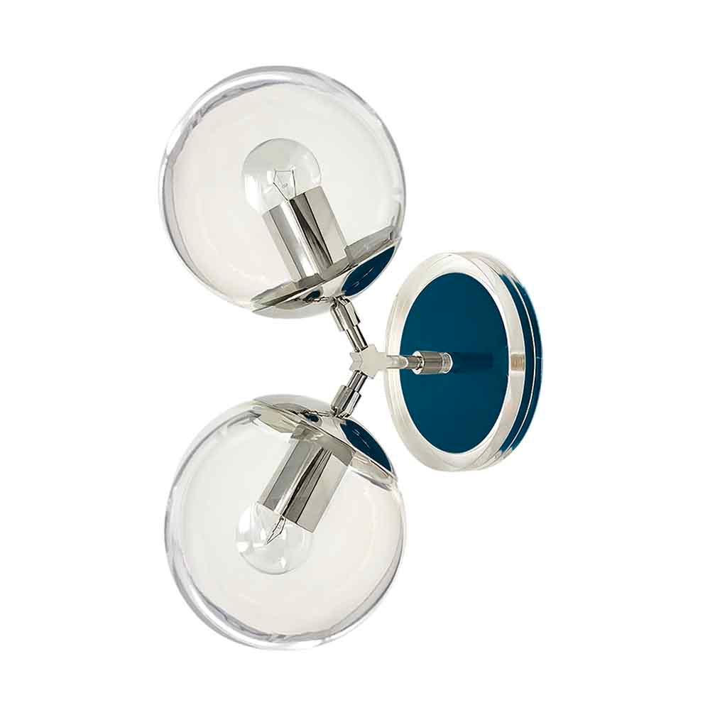 Nickel and slate blue color Visage sconce 6" Dutton Brown lighting