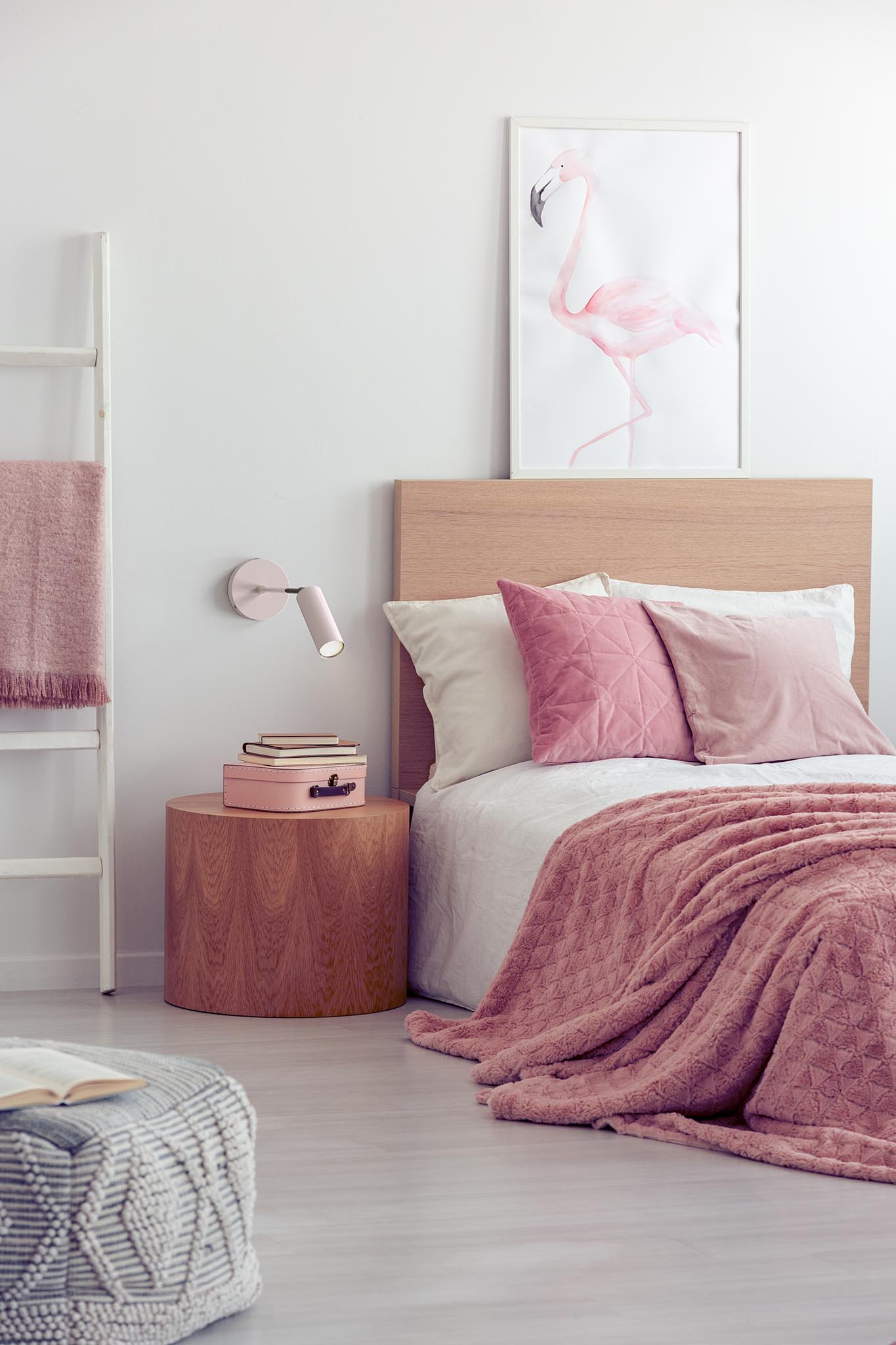 barely pink Reader sconce bedroom lighting Dutton Brown