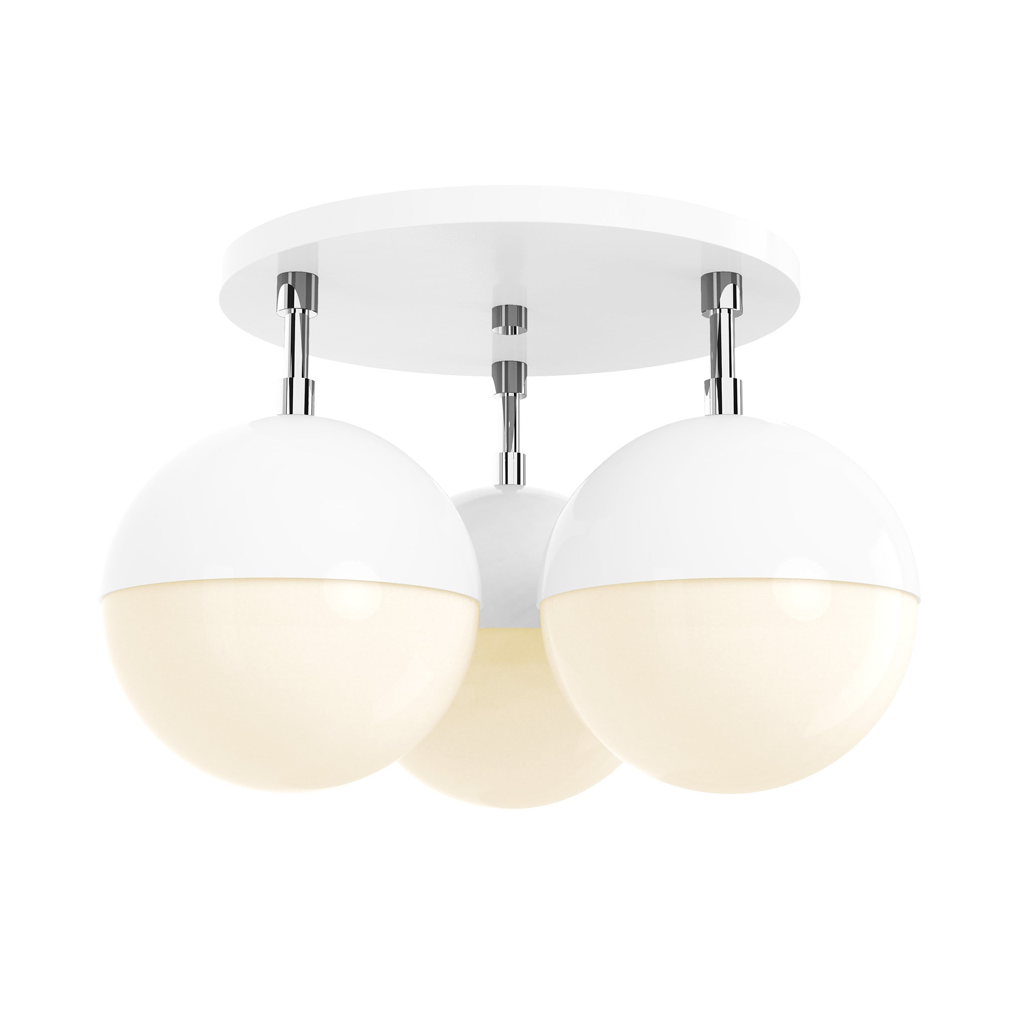 nickel white color ballsy flush mount dutton brown lighting