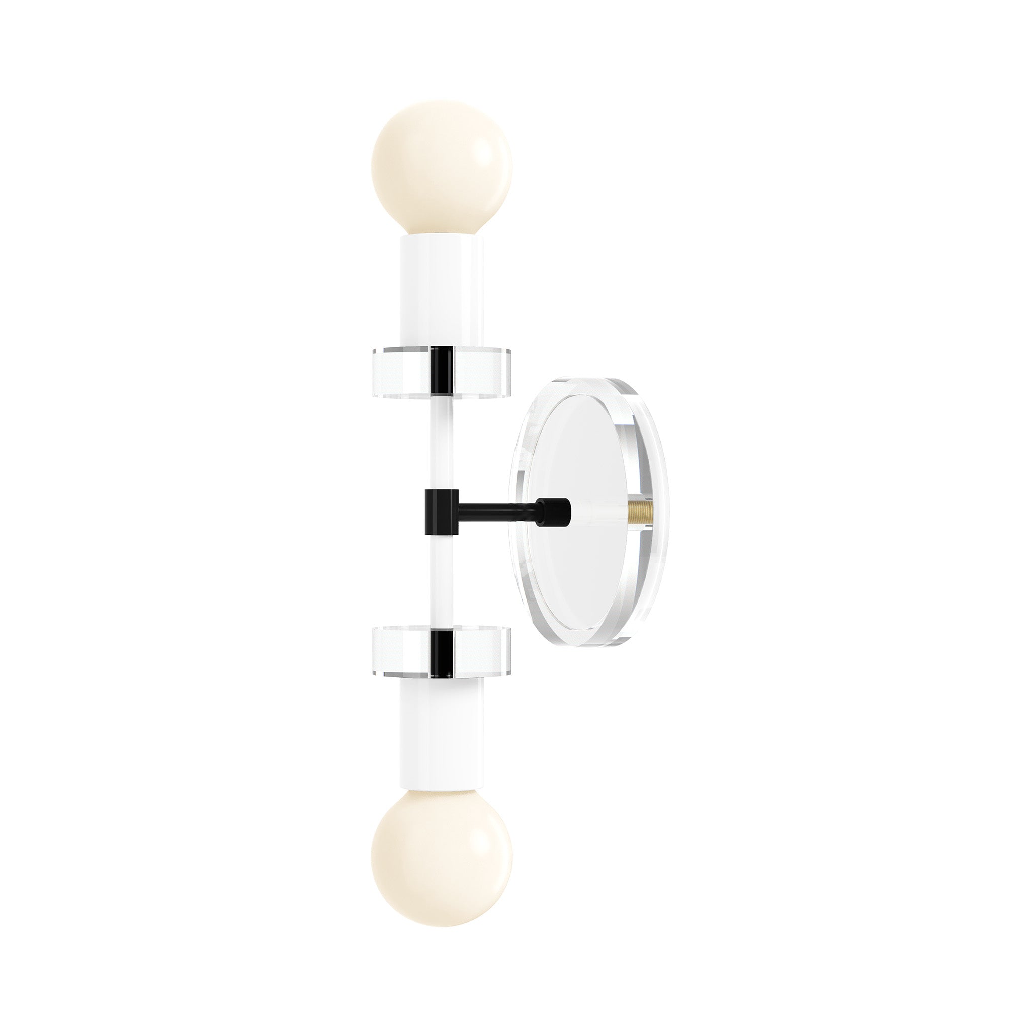 Black and White Bianca Acrylic Wall Sconce 12" Dutton Brown Lighting