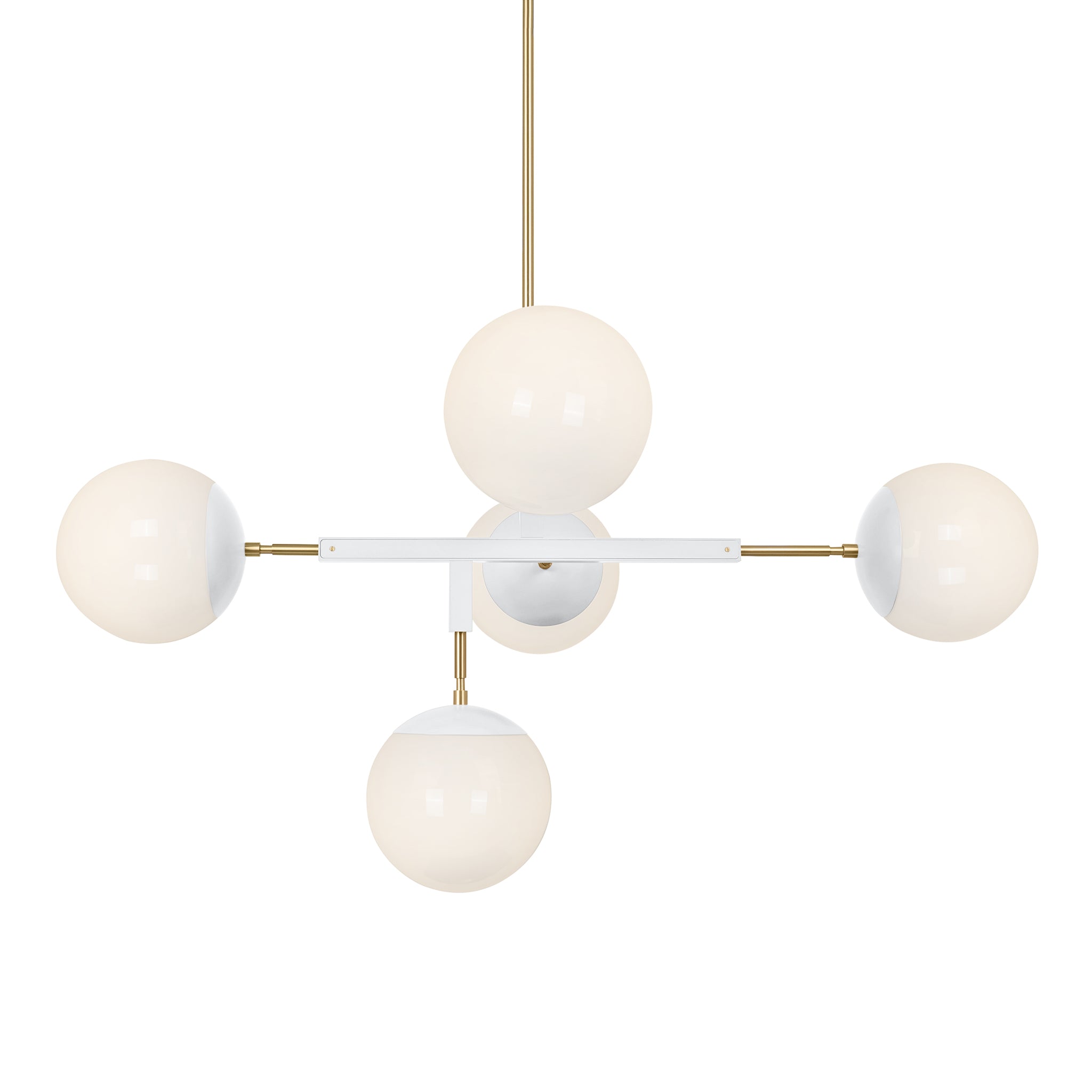 Brass and white color Big Prisma chandelier 42" Dutton Brown lighting