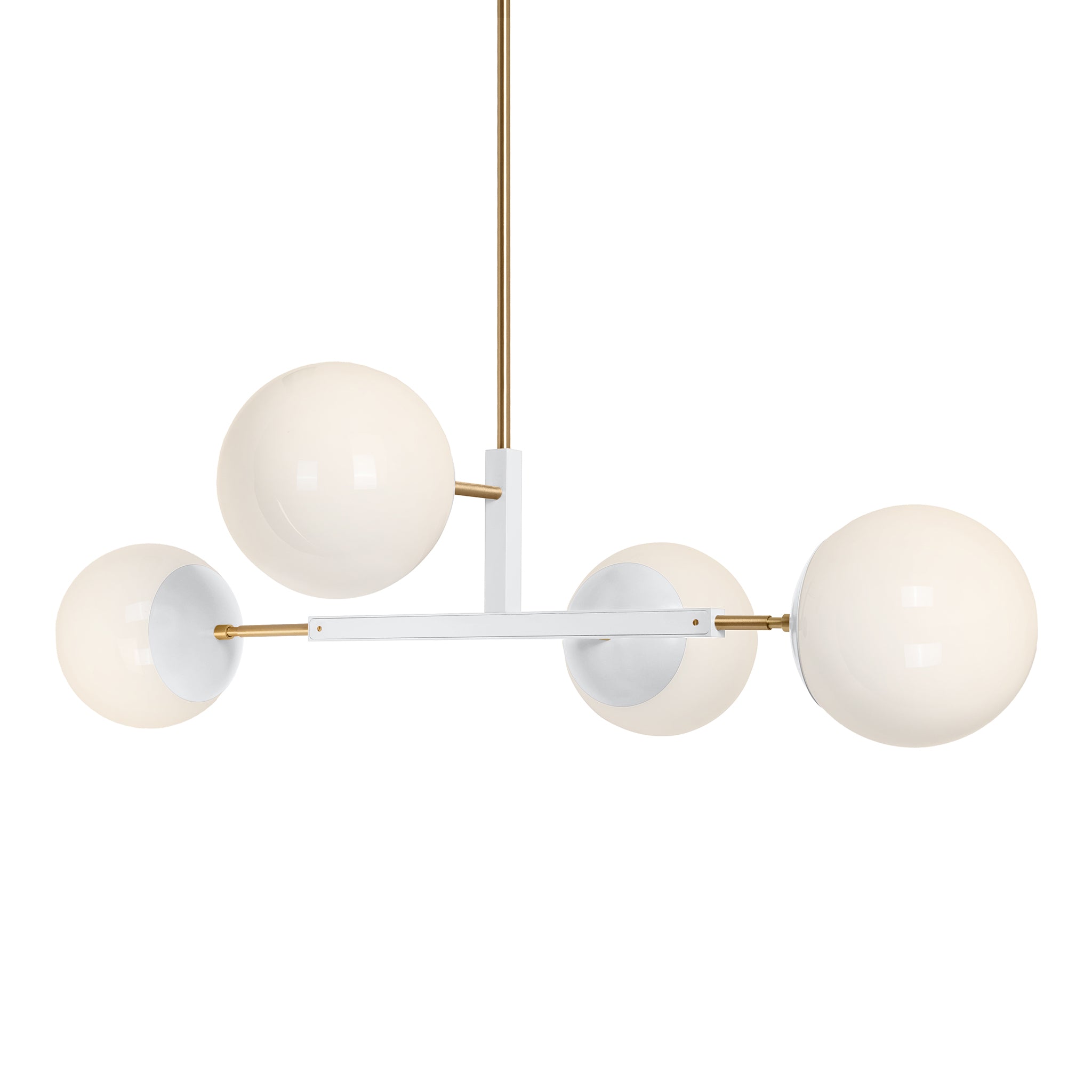 Brass and white color Big Status chandelier 42" Dutton Brown lighting