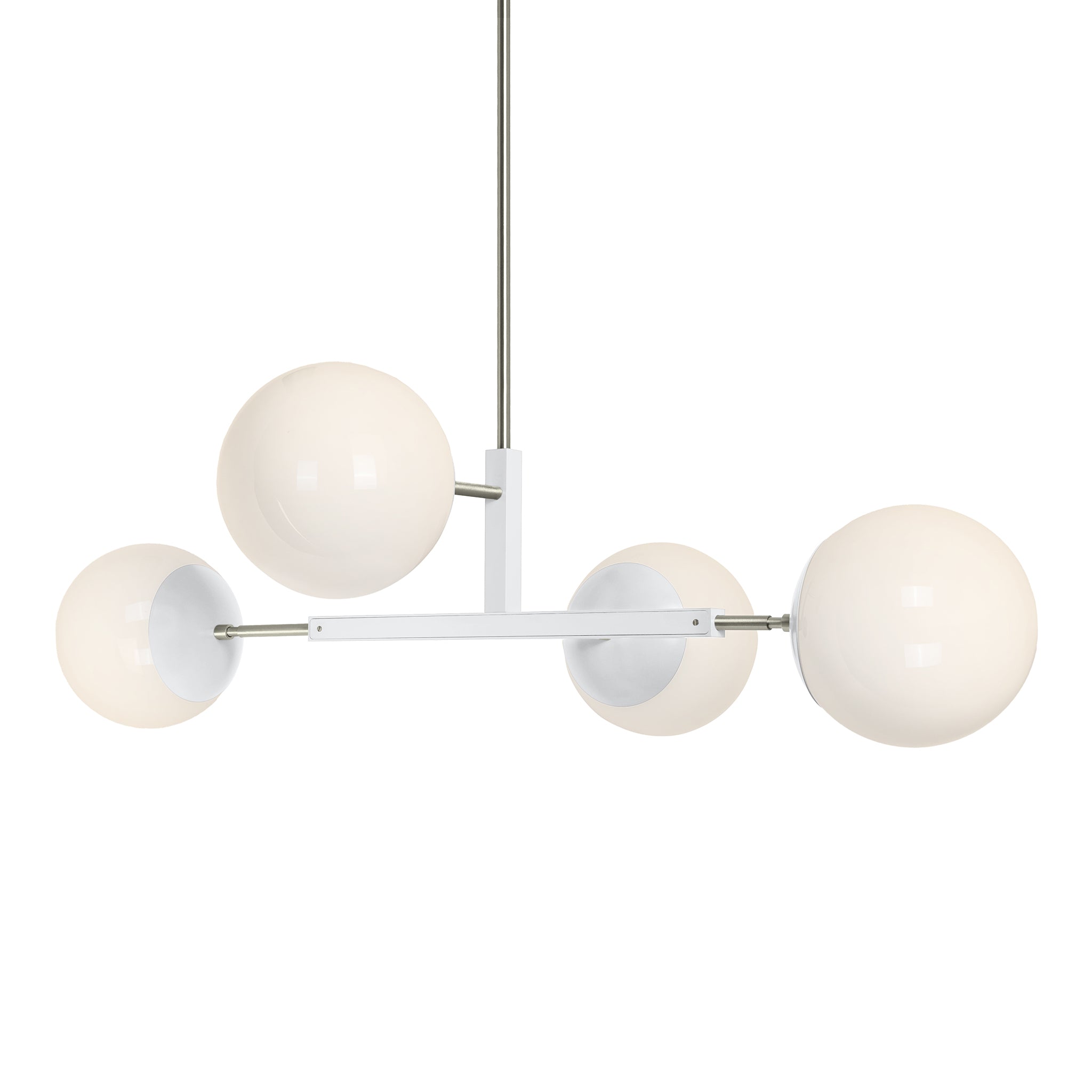 Nickel and white color Big Status chandelier 42" Dutton Brown lighting