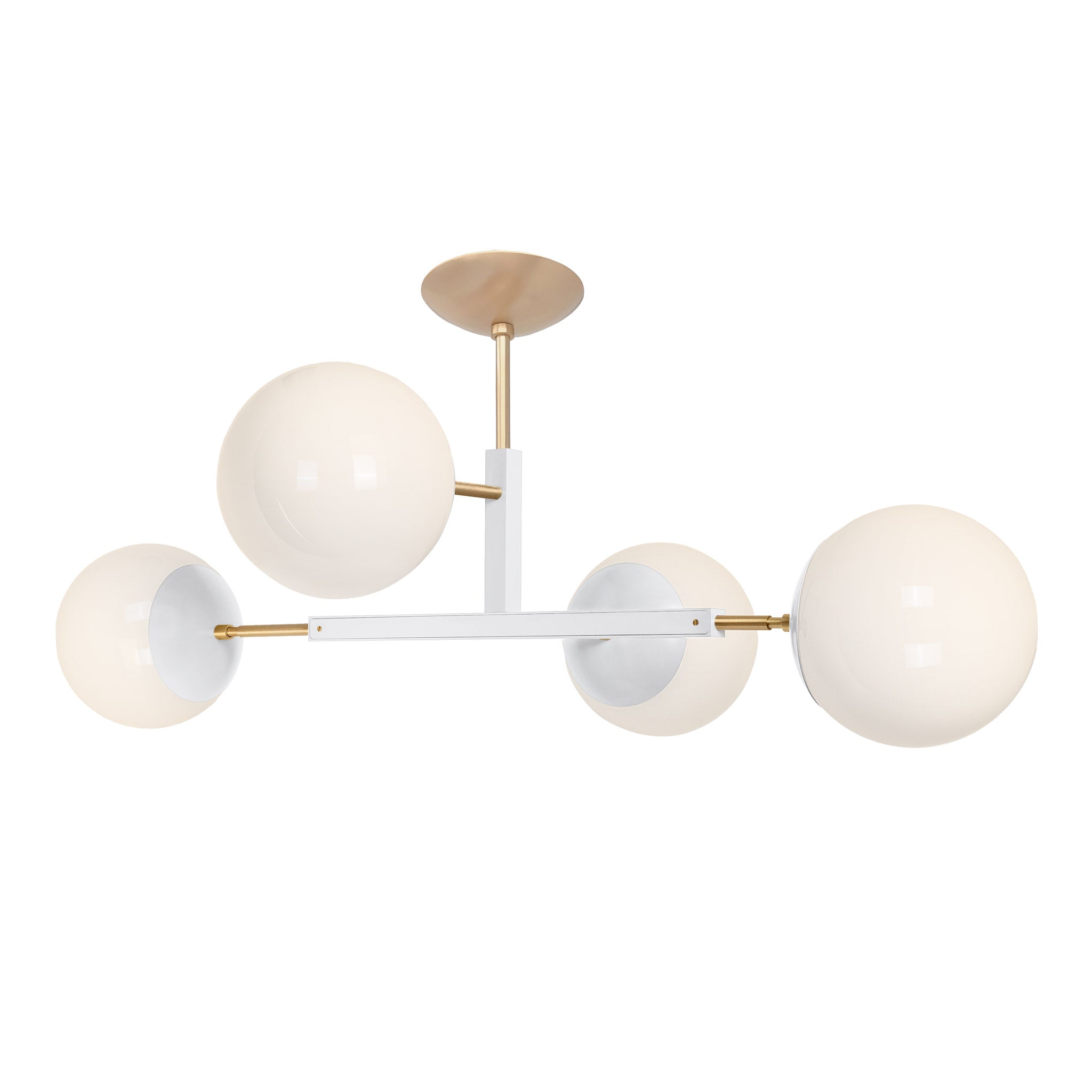 Brass and white color Big Status flush mount Dutton Brown lighting