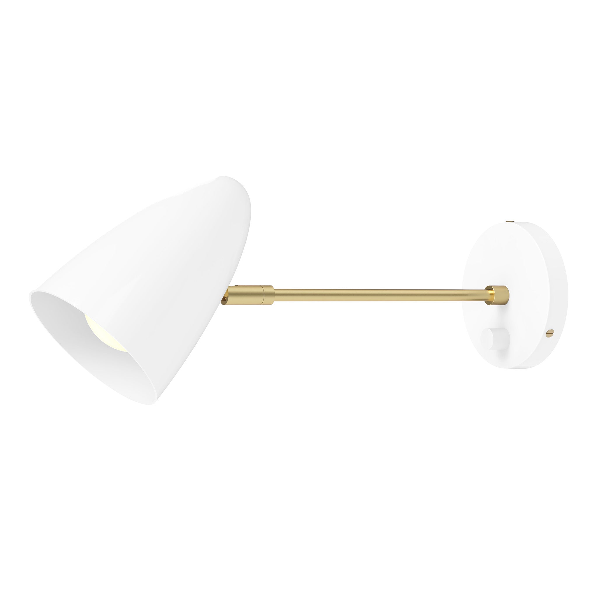 brass white color boom sconce - 10" arm dutton brown lighting