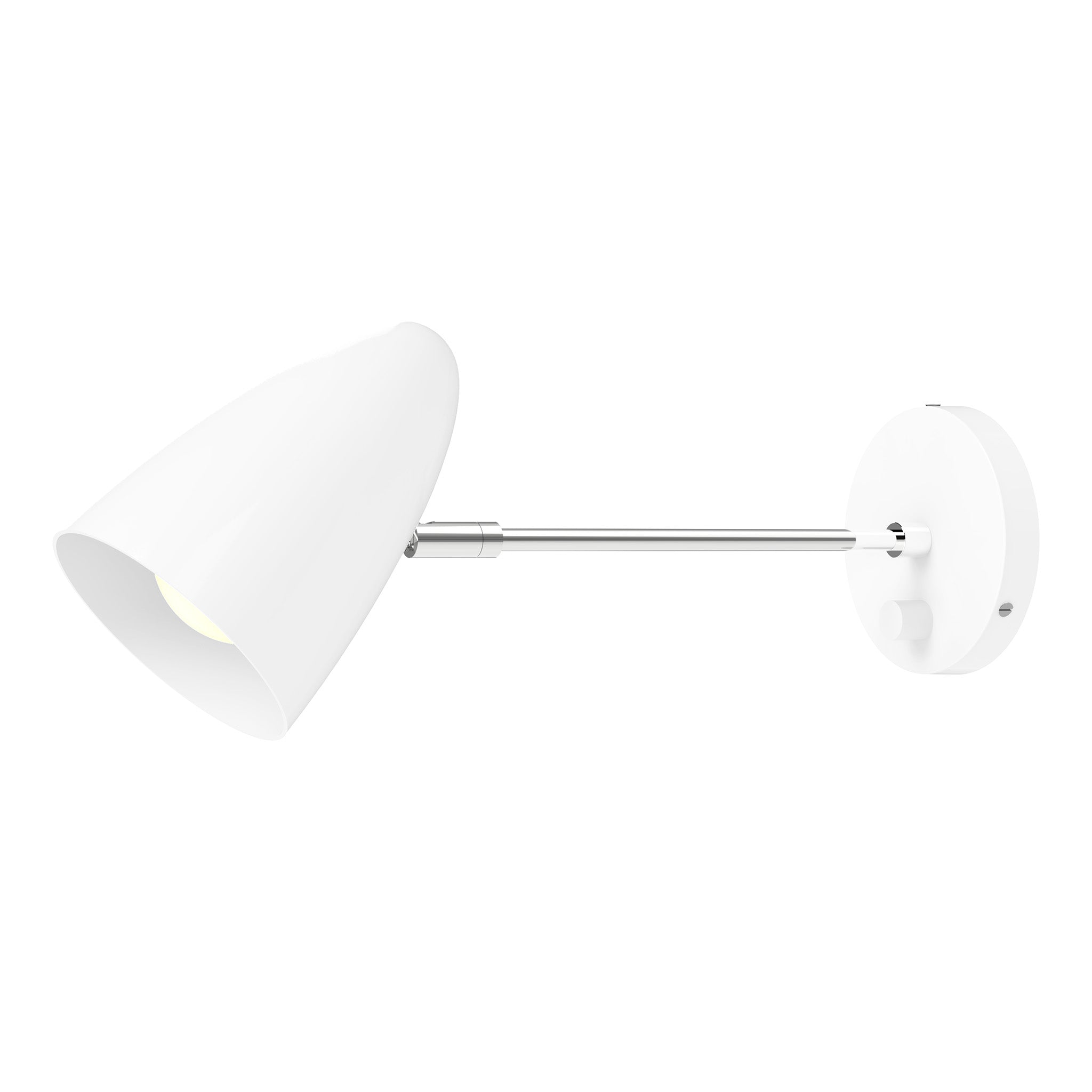 nickel white color boom sconce - 10" arm dutton brown lighting