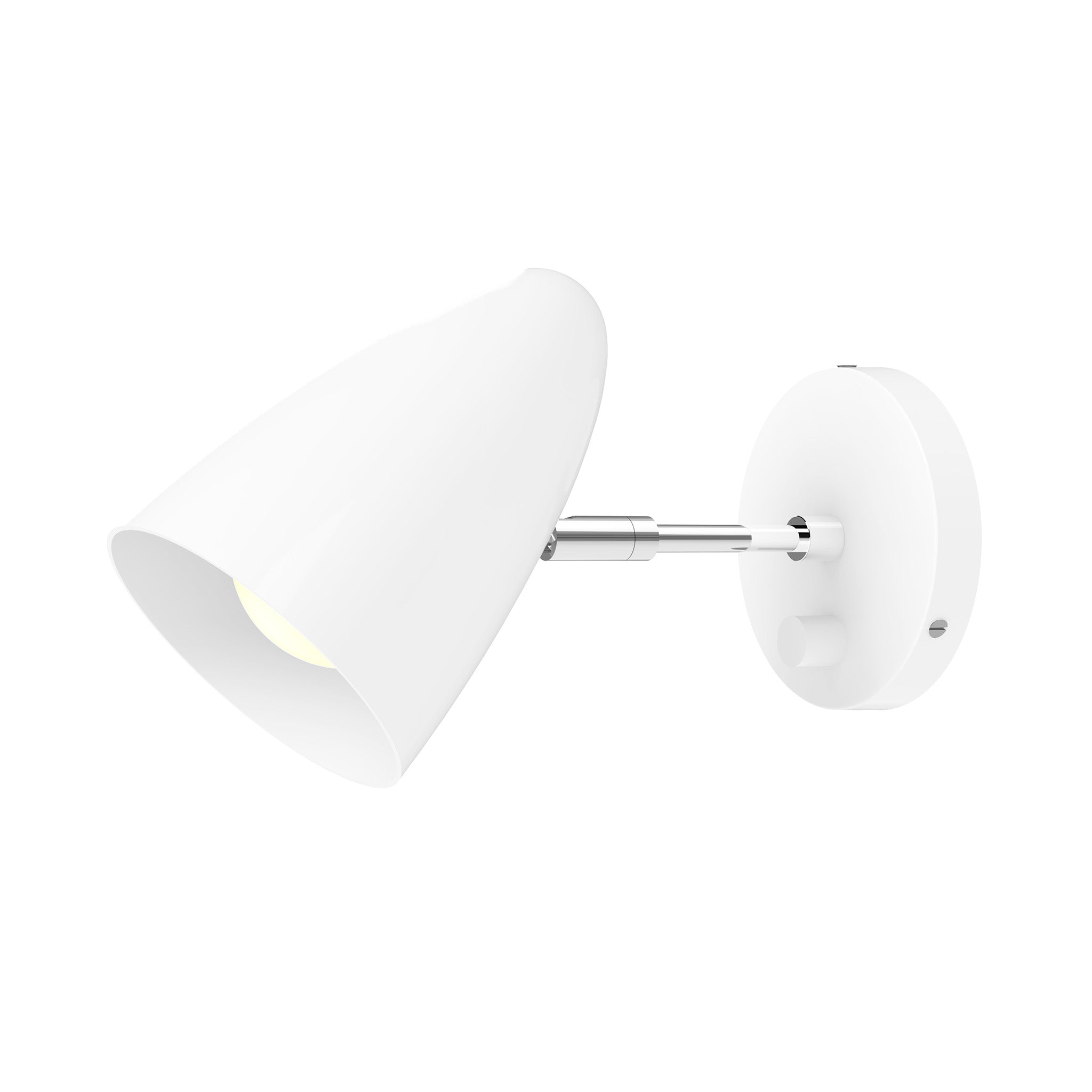 nickel white color boom sconce - 3" arm dutton brown lighting