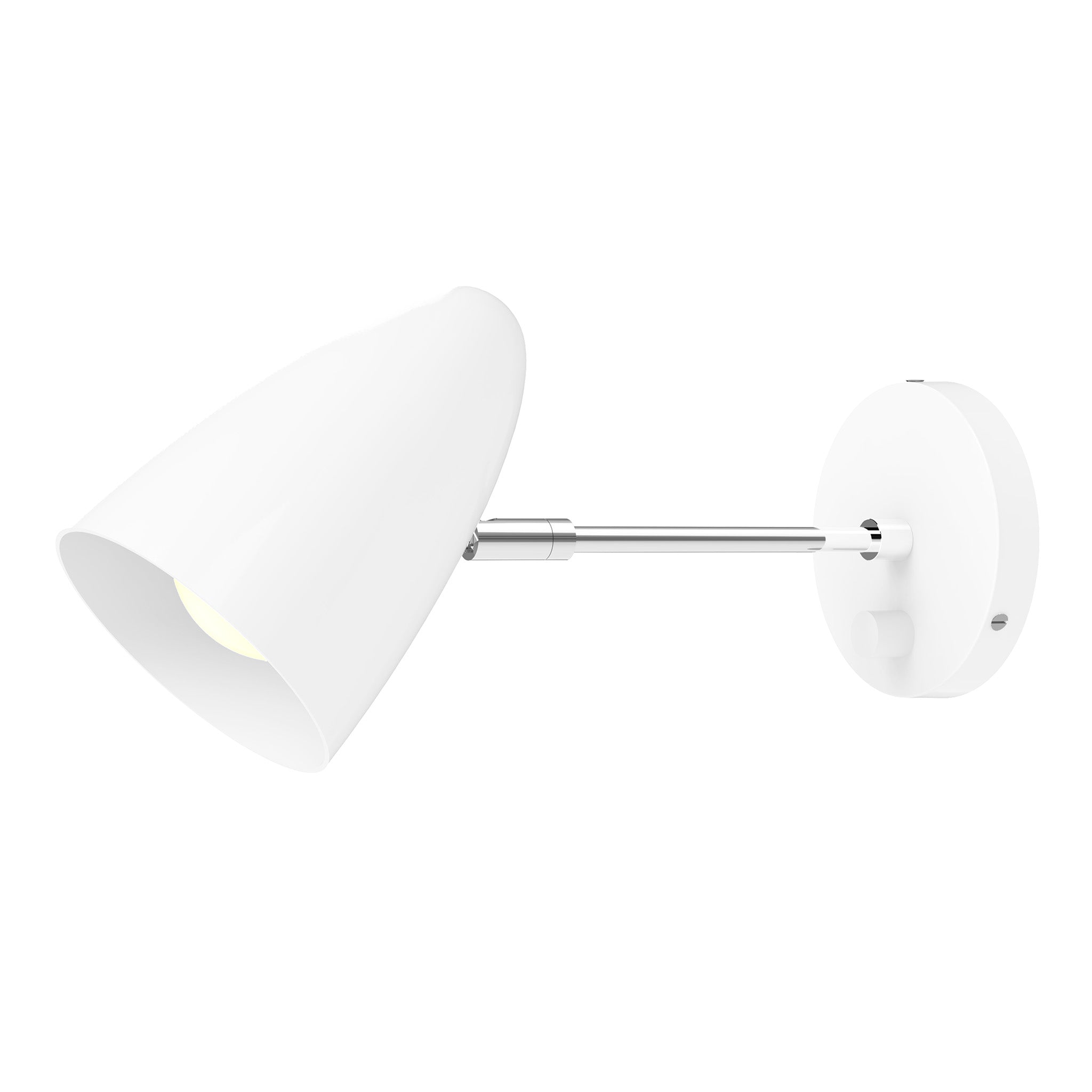 nickel white color boom sconce - 6" arm dutton brown lighting