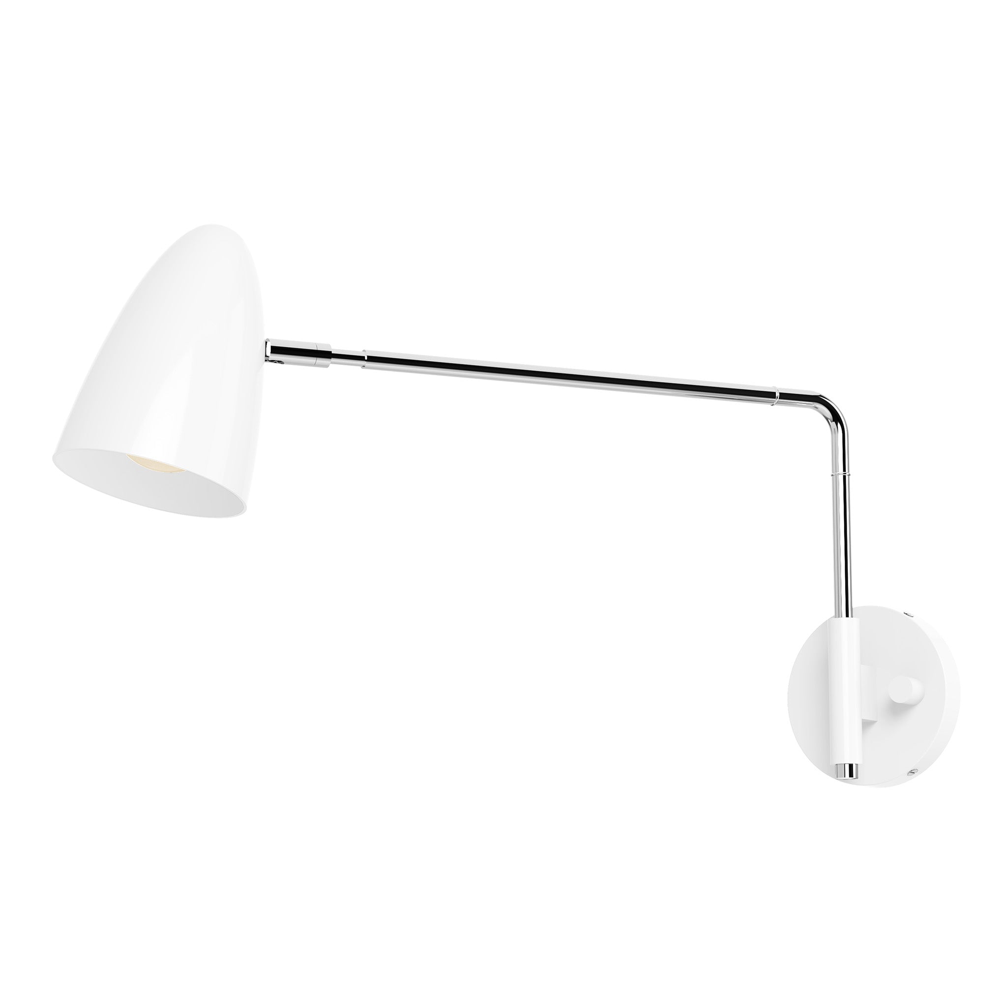 nickel white color boom swing arm sconce - 17" arm dutton brown lighting