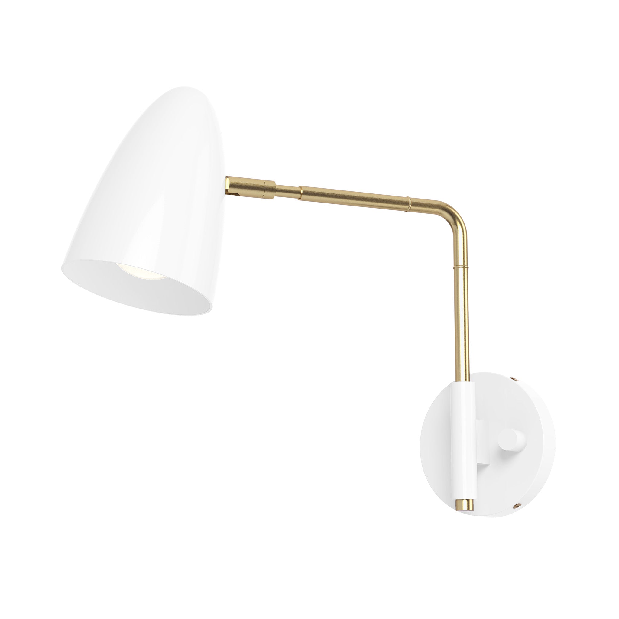 brass white color boom swing arm sconce - 9" arm dutton brown lighting