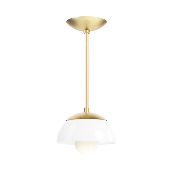 brass white color cadbury pendant 8" dutton brown lighting