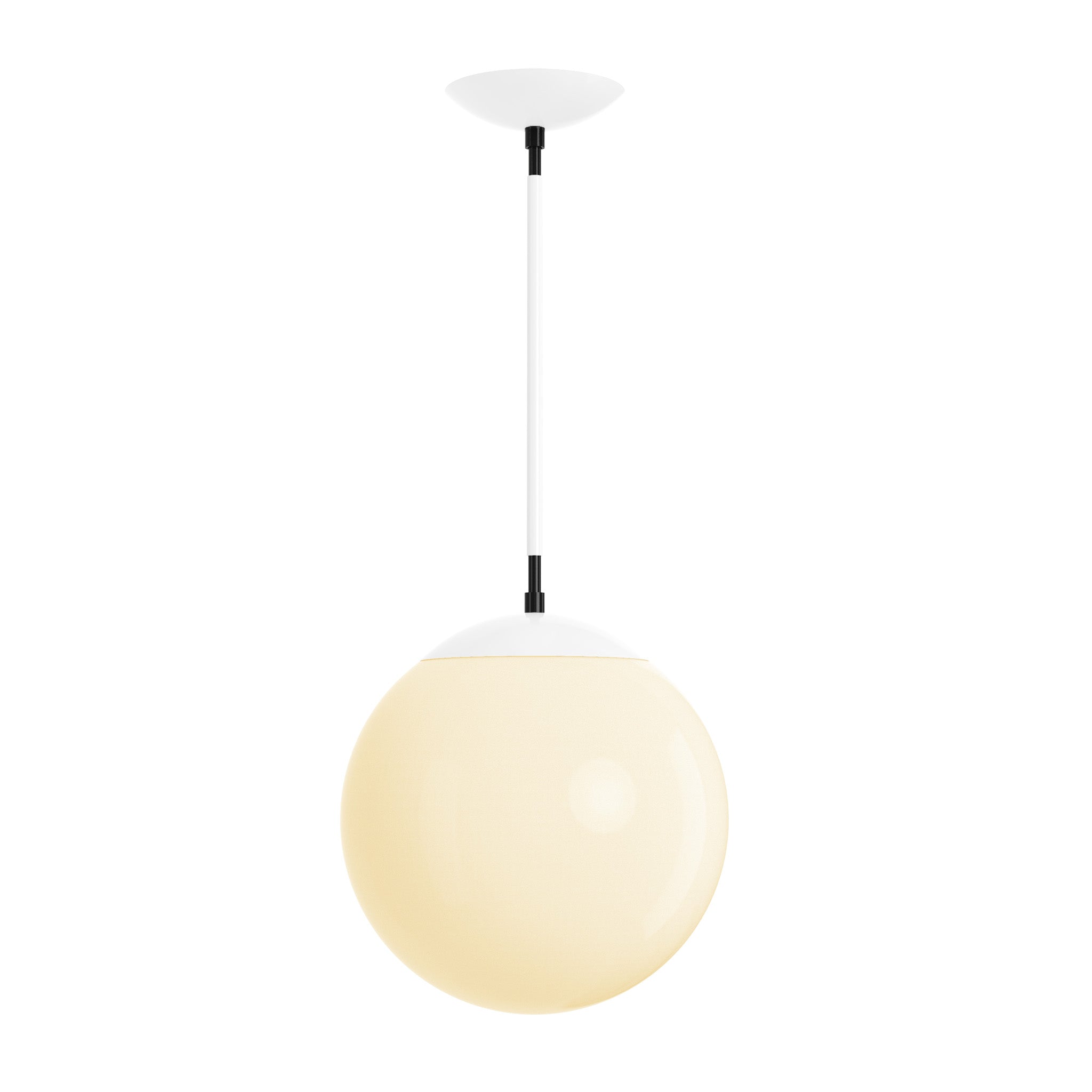 Black and white cap globe pendant 12" dutton brown lighting