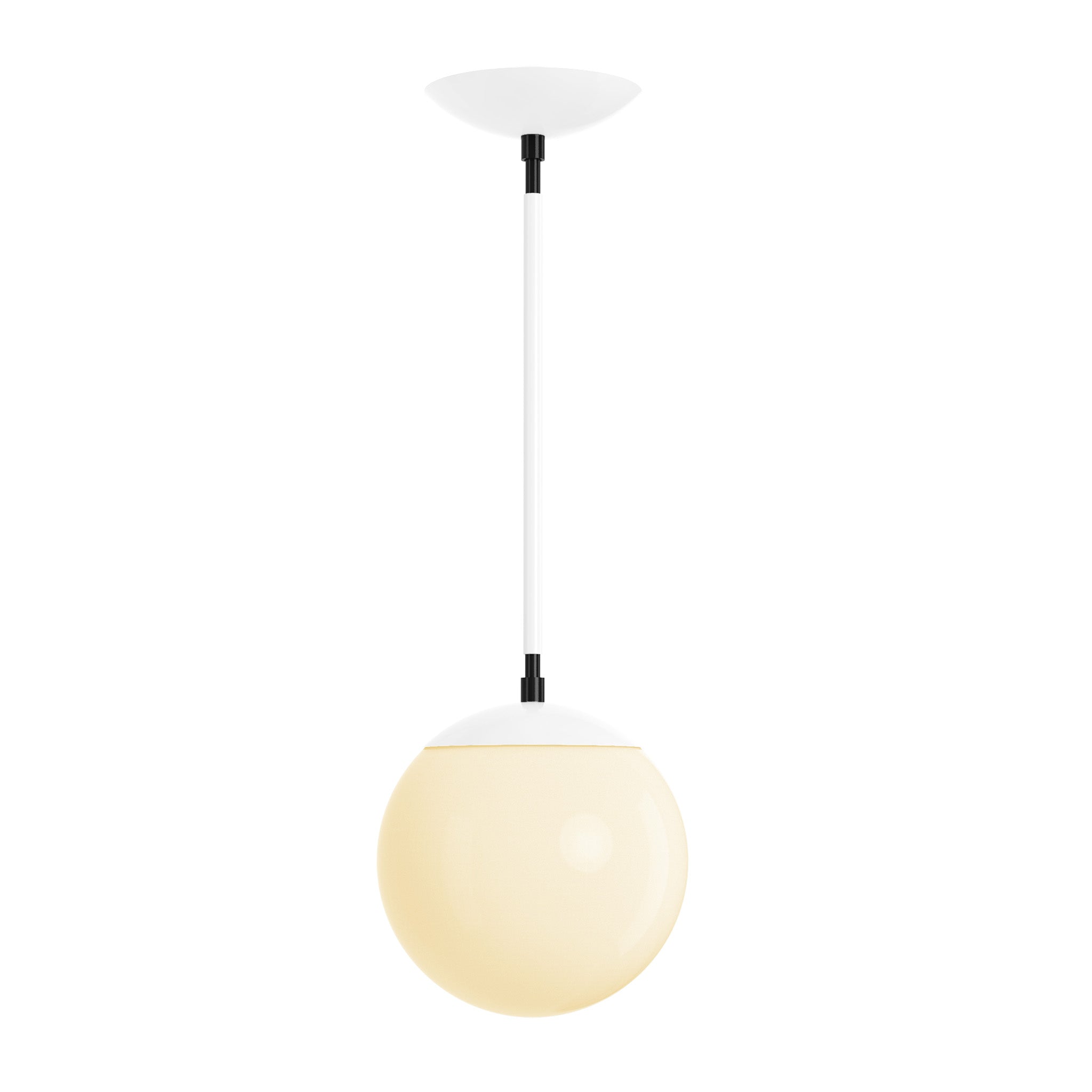 Black and white cap globe pendant 8" dutton brown lighting