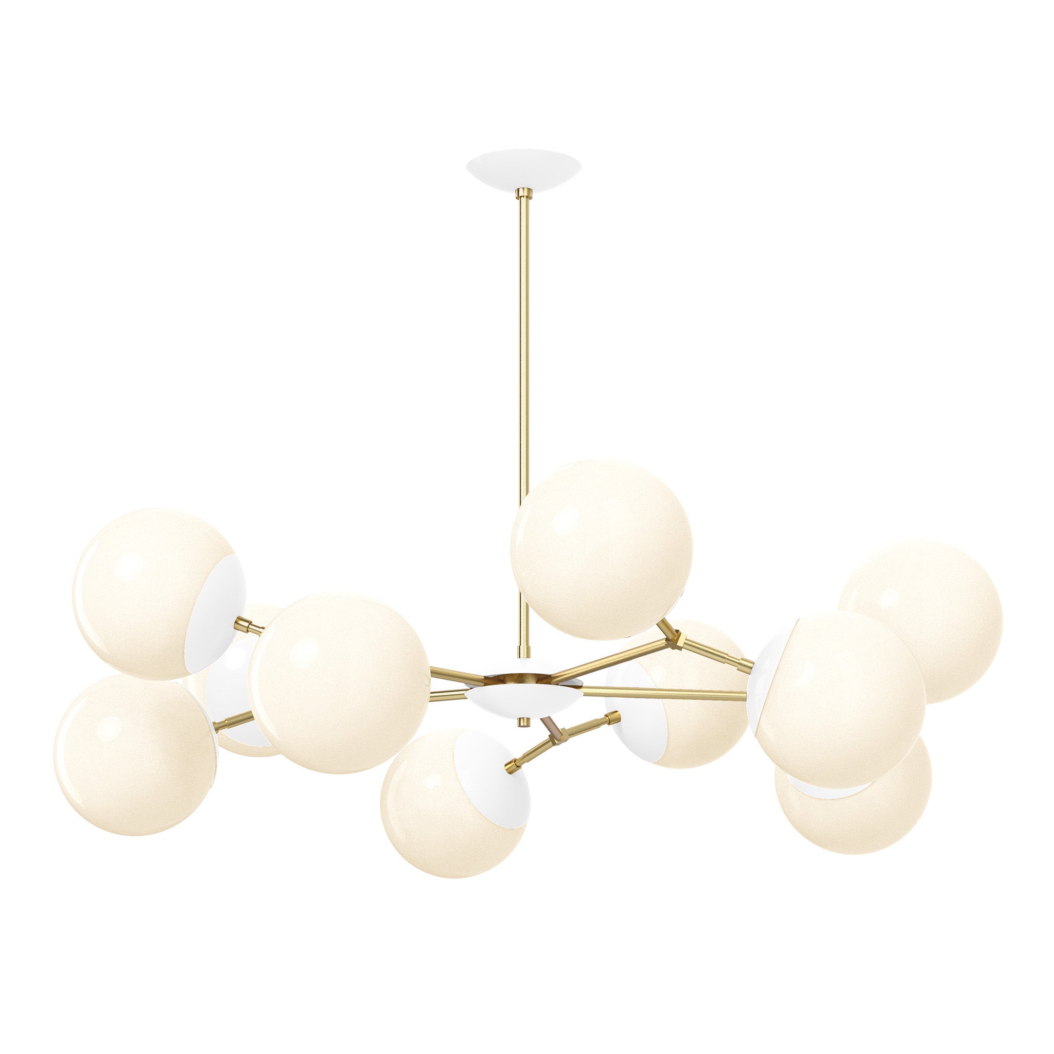 brass white color crown chandelier 46" dutton brown lighting