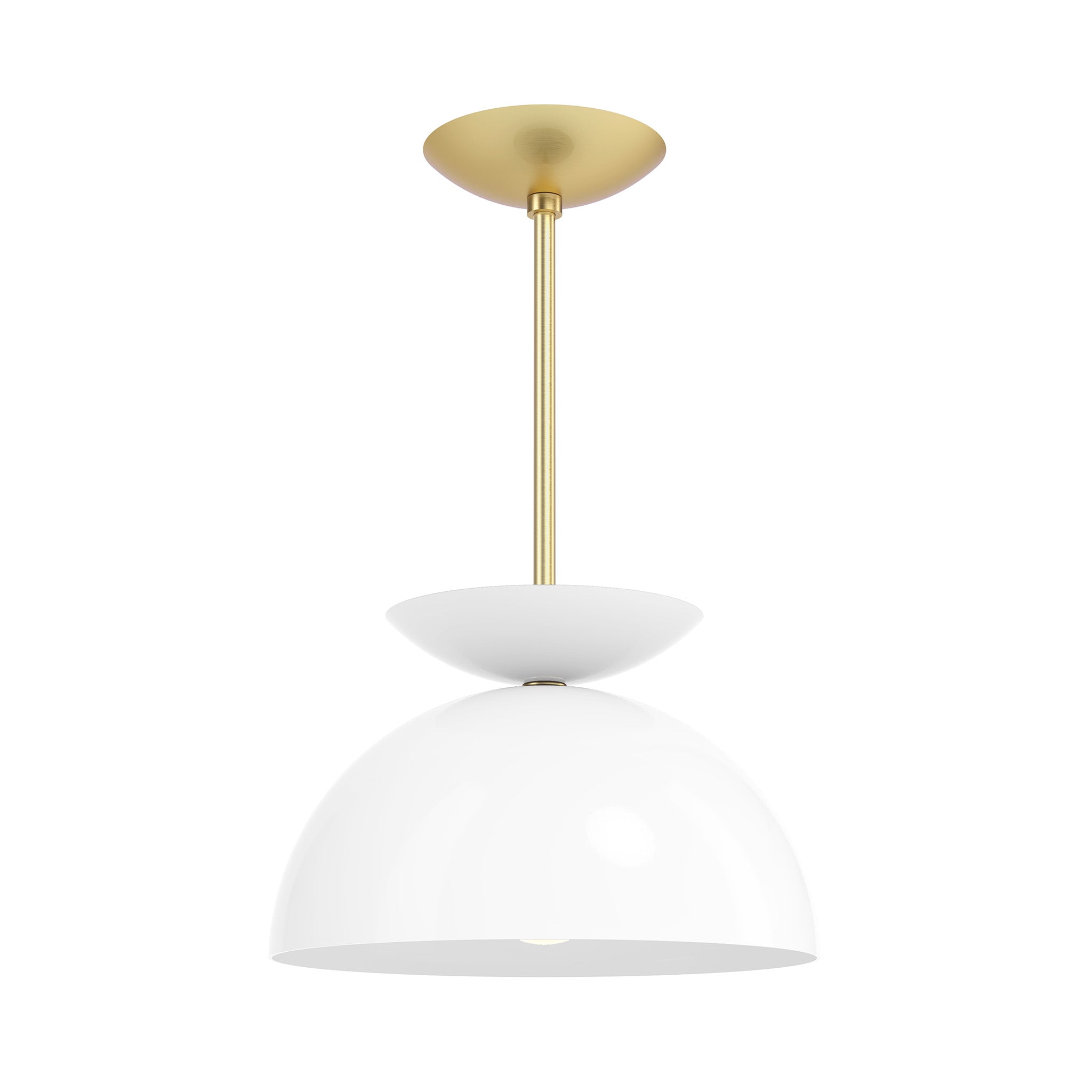 brass white color echo pendant 12" dutton brown lighting