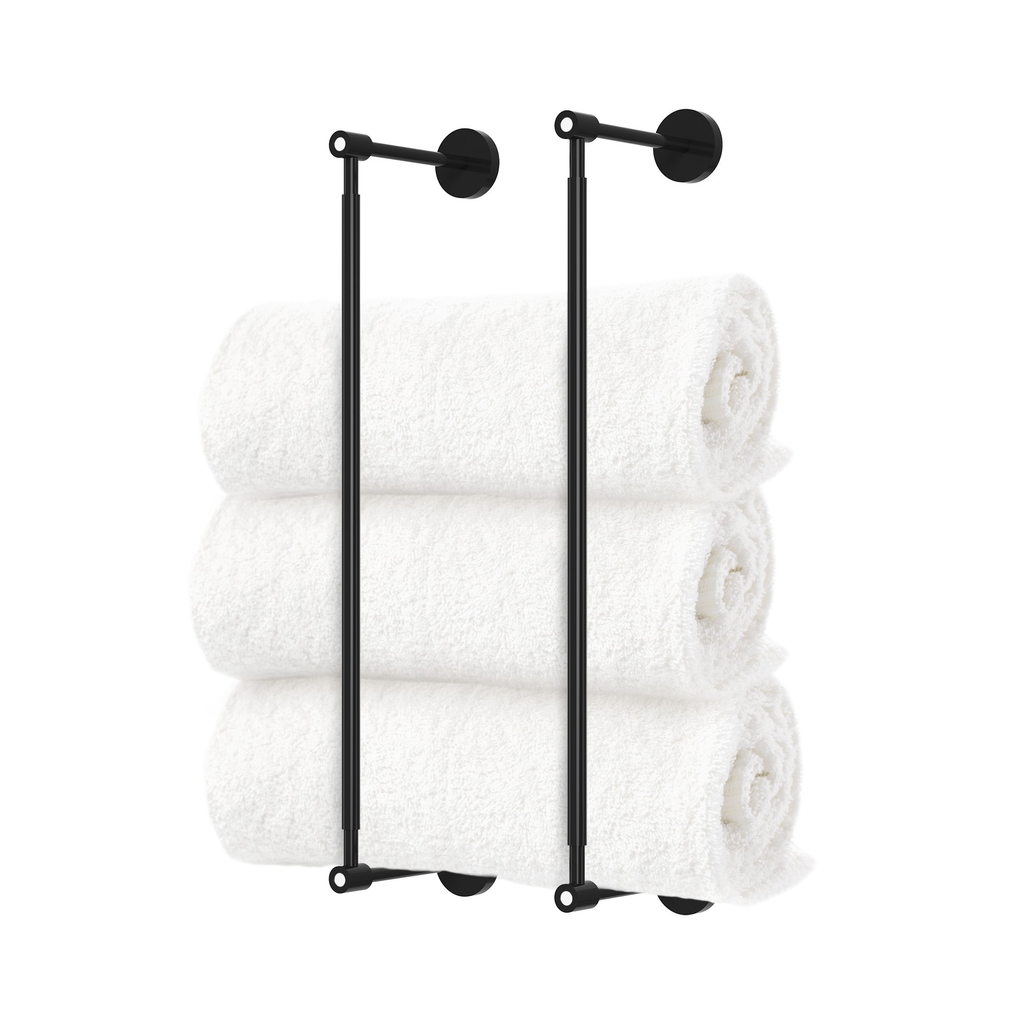 Black and white head towel rack 18 inch dutton brown hardware