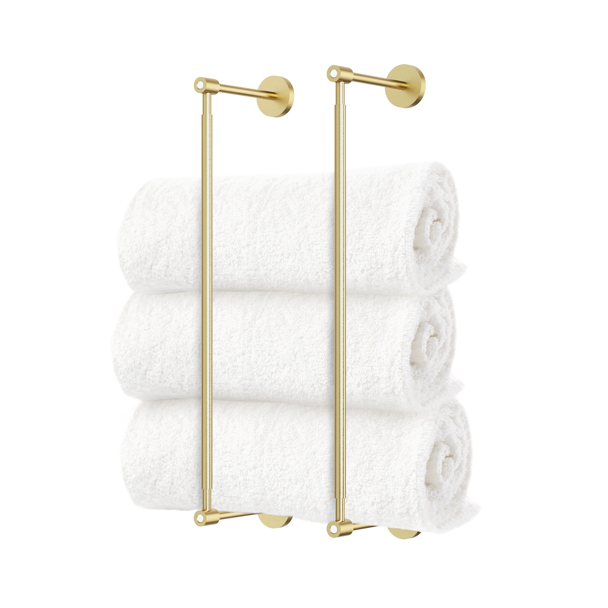 Brass and white head towel rack 18 inch dutton brown hardware
