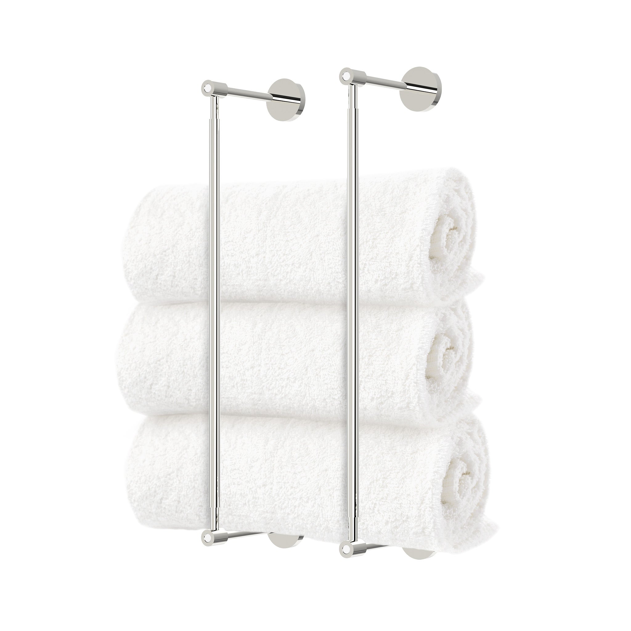 Nickel and white head towel rack 18 inch dutton brown hardware