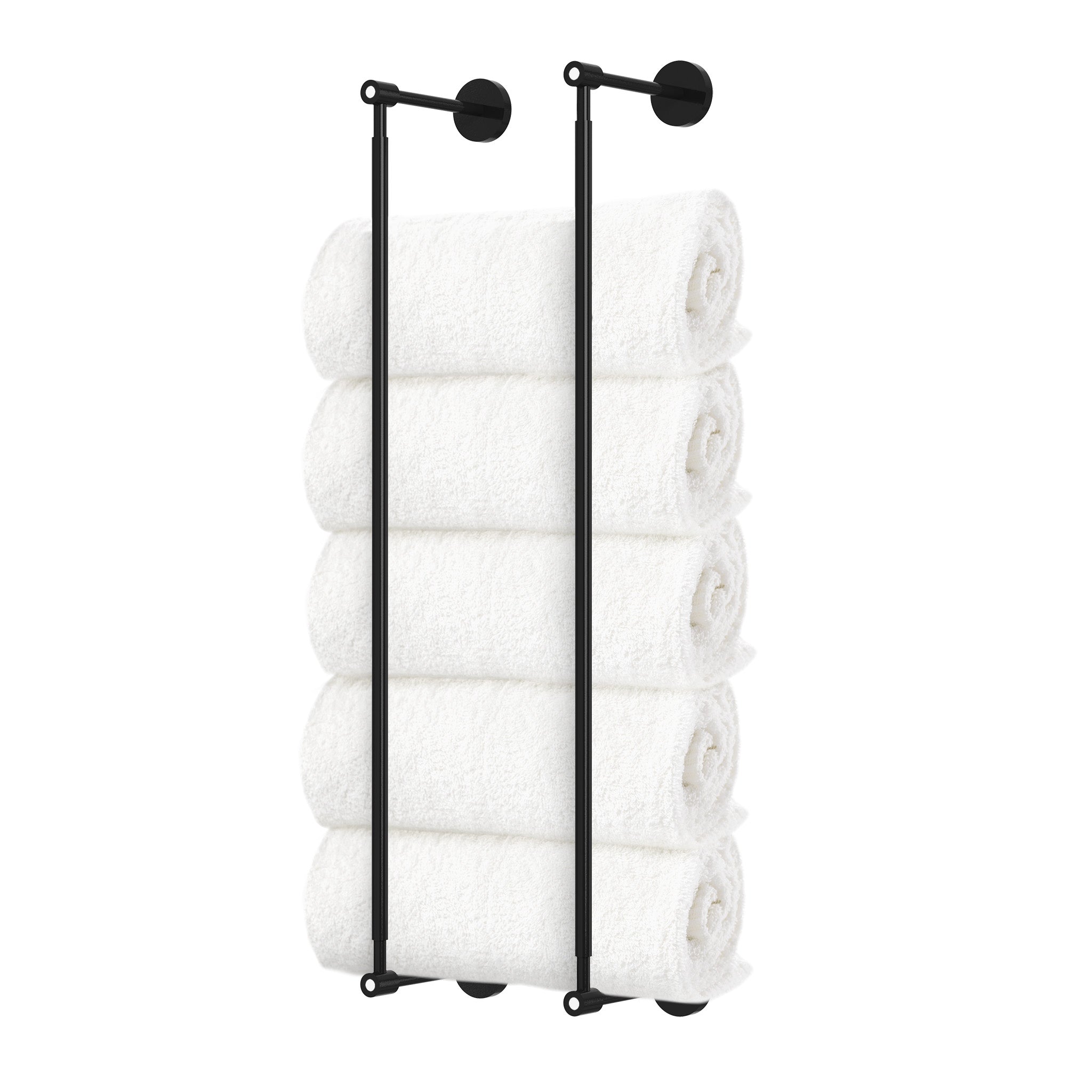 Black and white head towel rack 24 inch dutton brown hardware