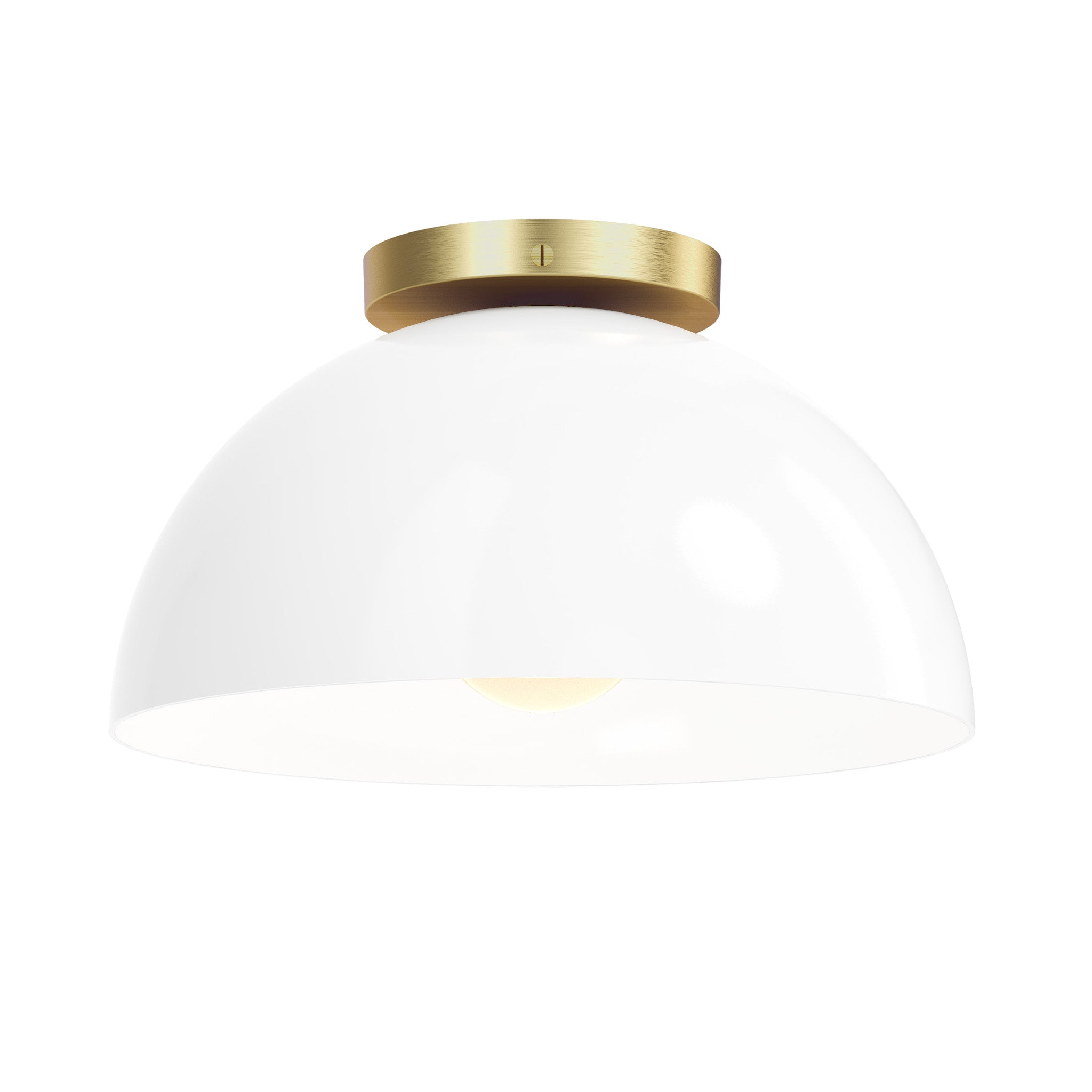 Brass and white color Hemi flush mount 12" Dutton Brown lighting