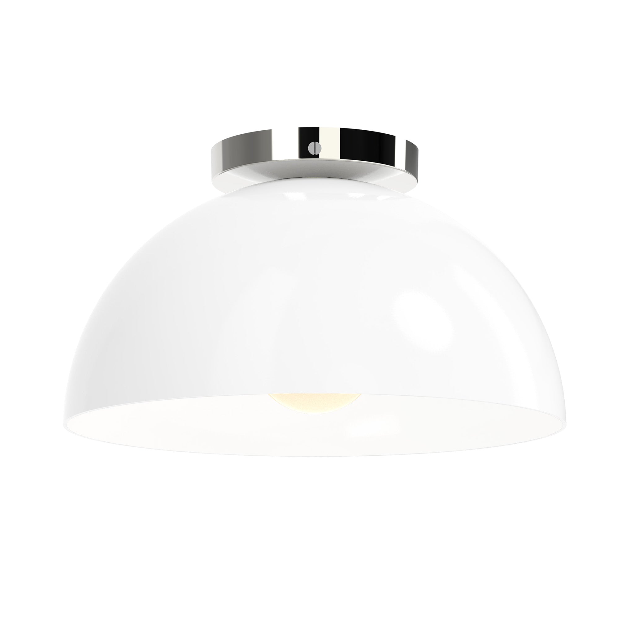 Nickel and white color Hemi flush mount 12" Dutton Brown lighting