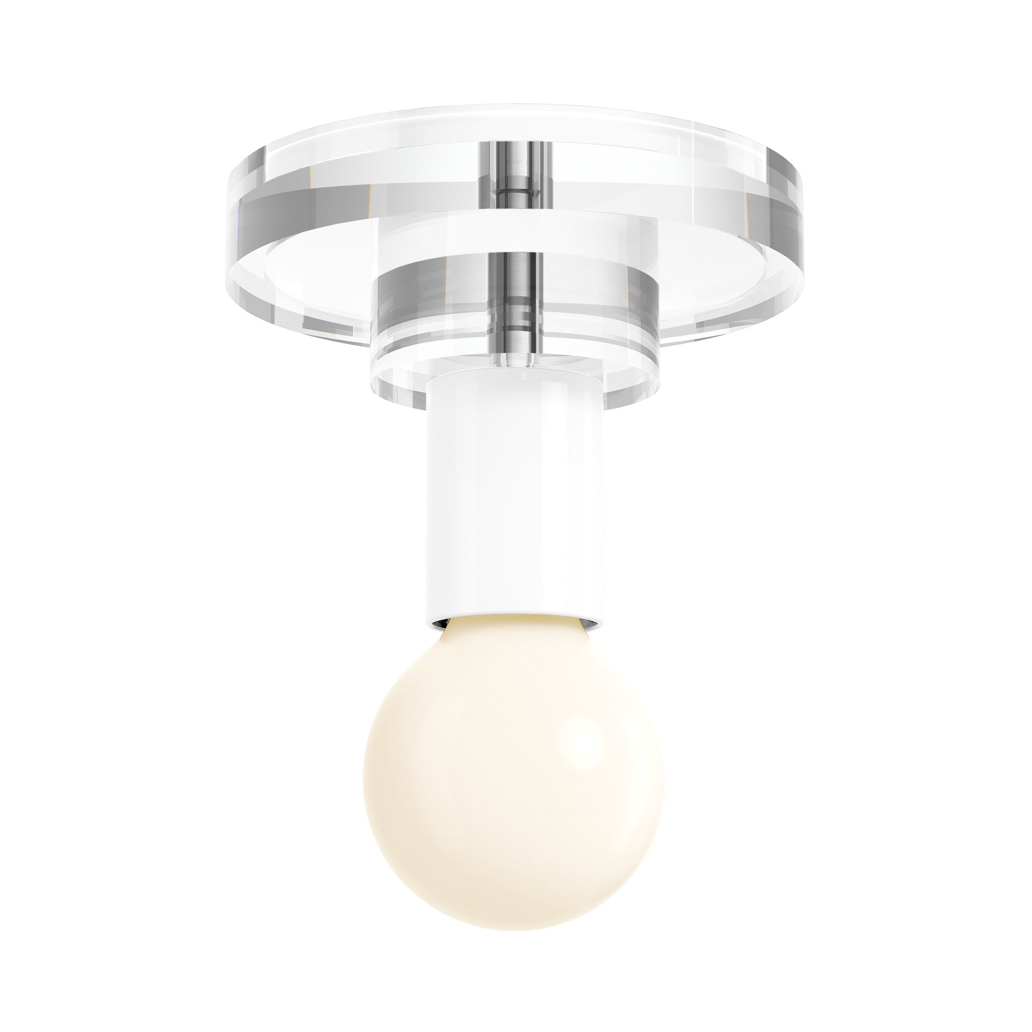 White color Lepore flush mount Dutton Brown lighting\