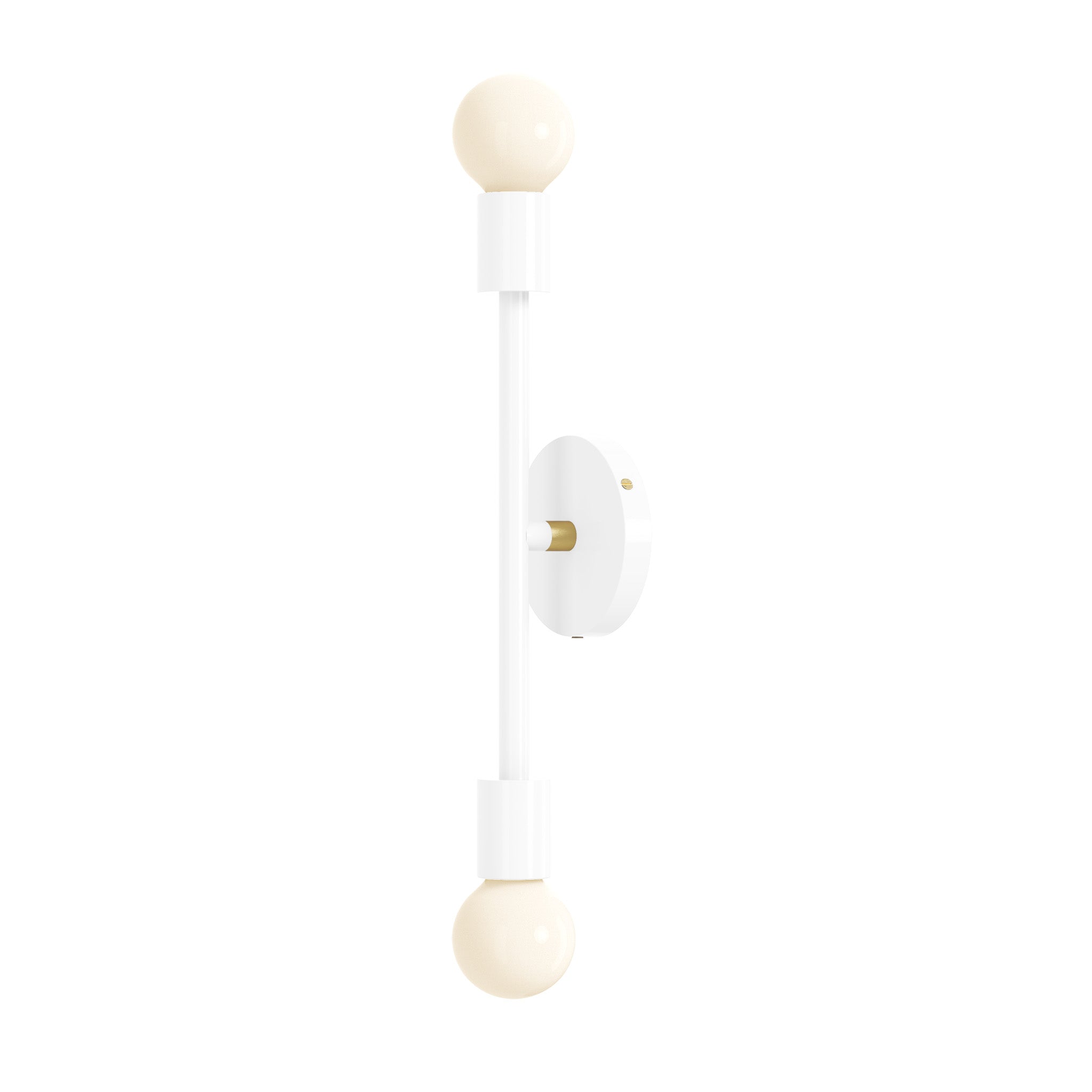 Brass and white pilot wall sconce 17" dutton brown lighting