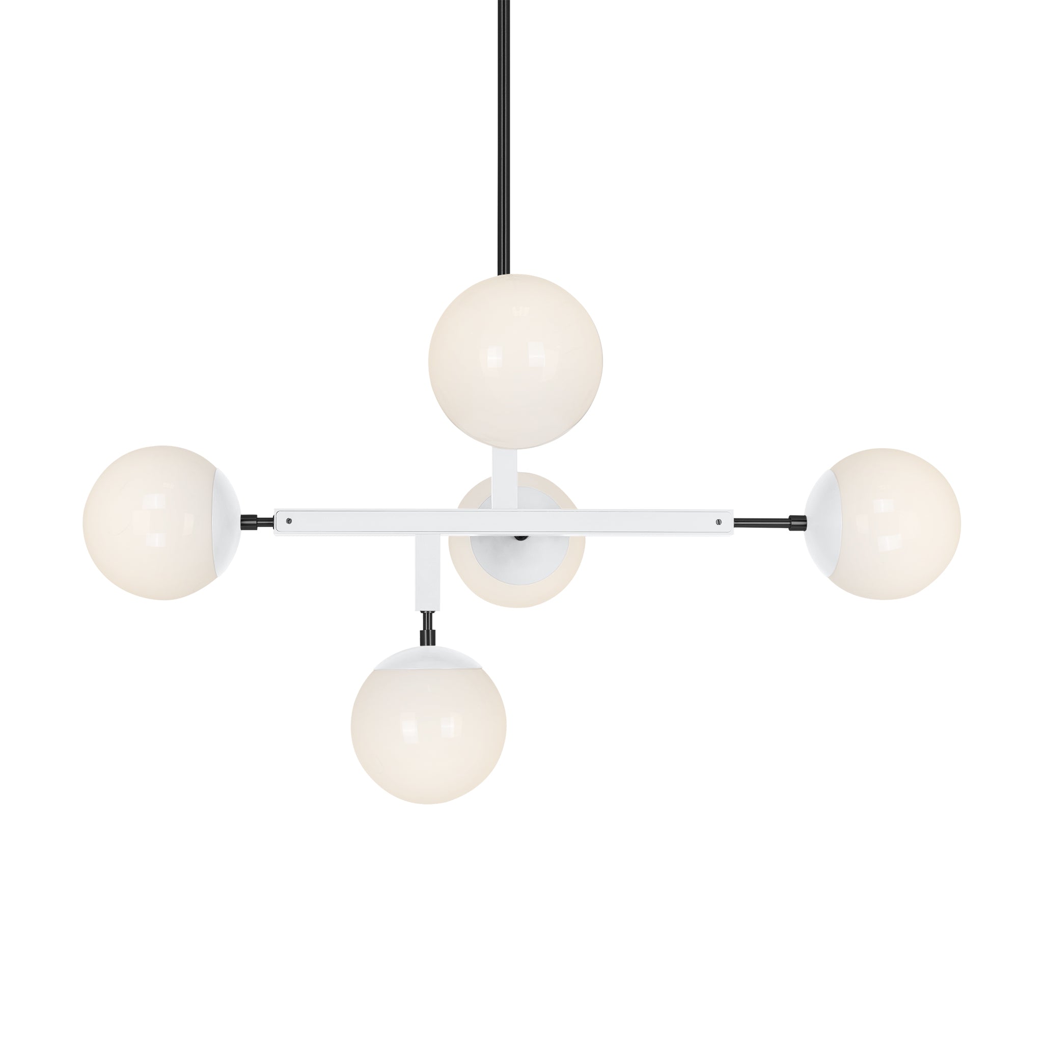 Black and white color Prisma chandelier 35" Dutton Brown lighting