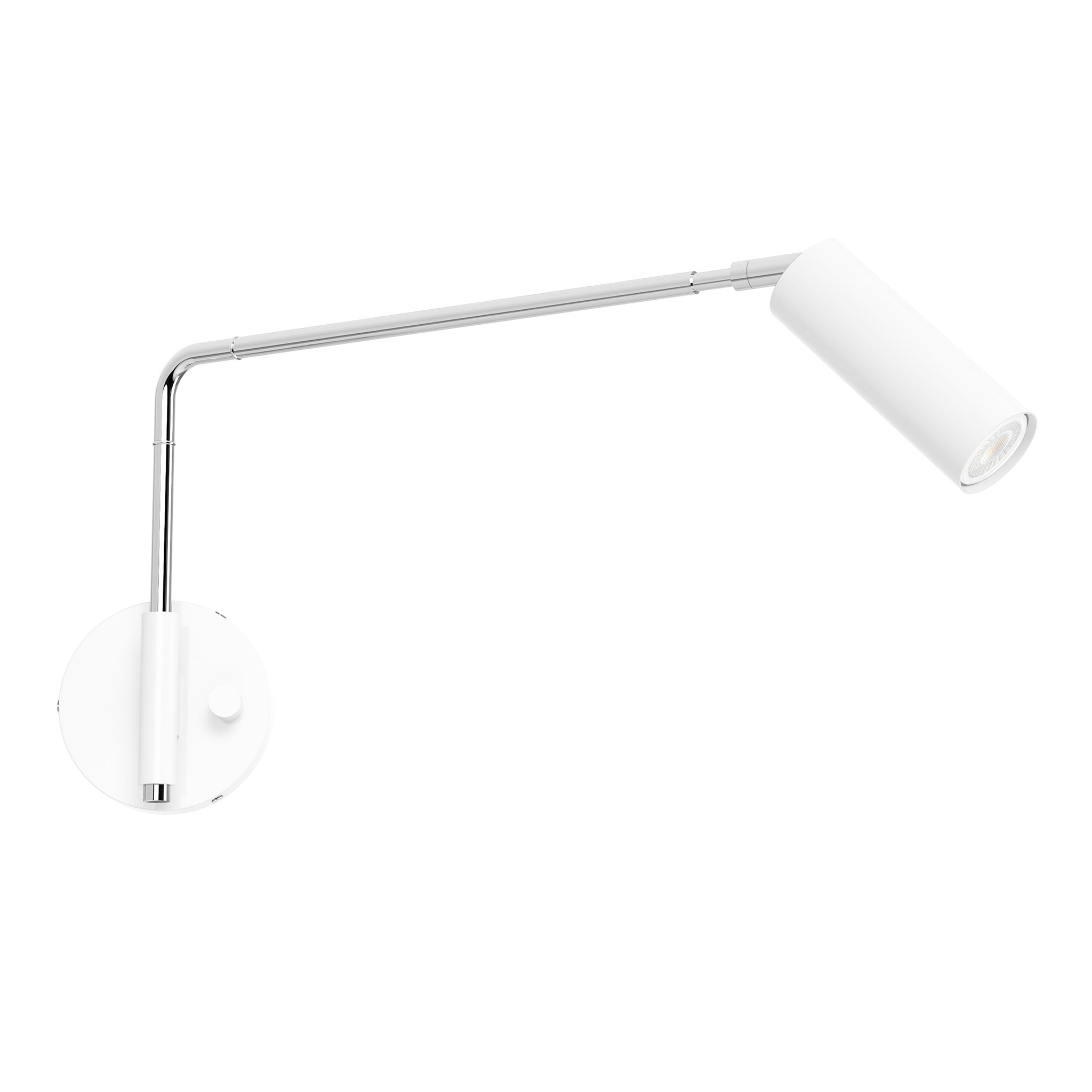 nickel white color reader swing arm sconce - 17" arm dutton brown lighting
