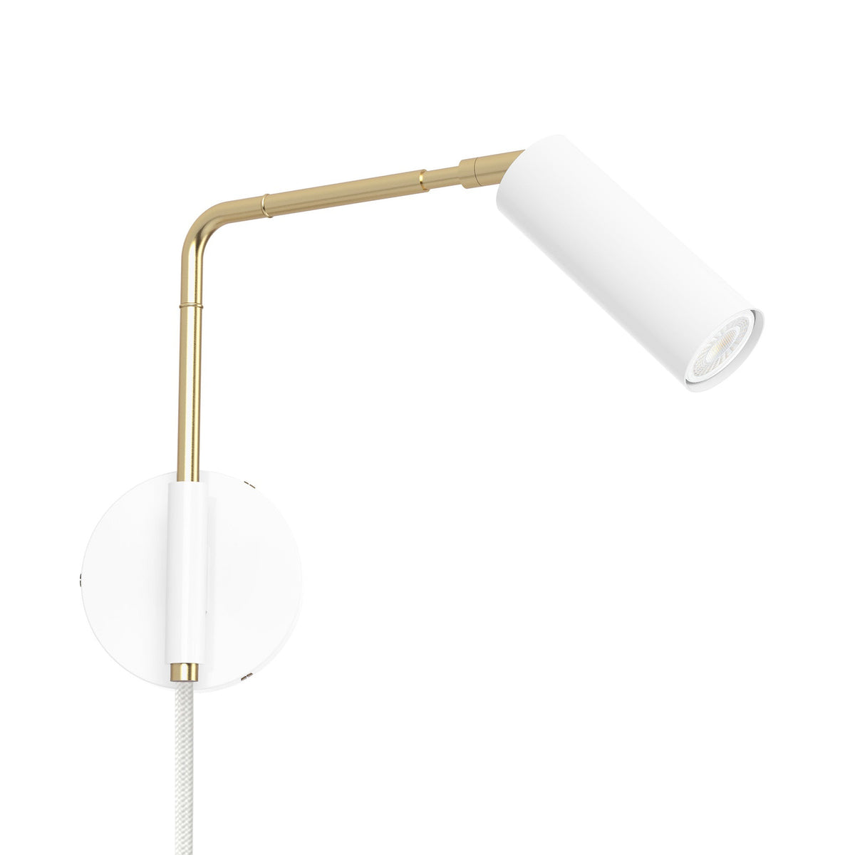 brass white color reader swing arm plug-in sconce - 9" arm dutton brown lighting
