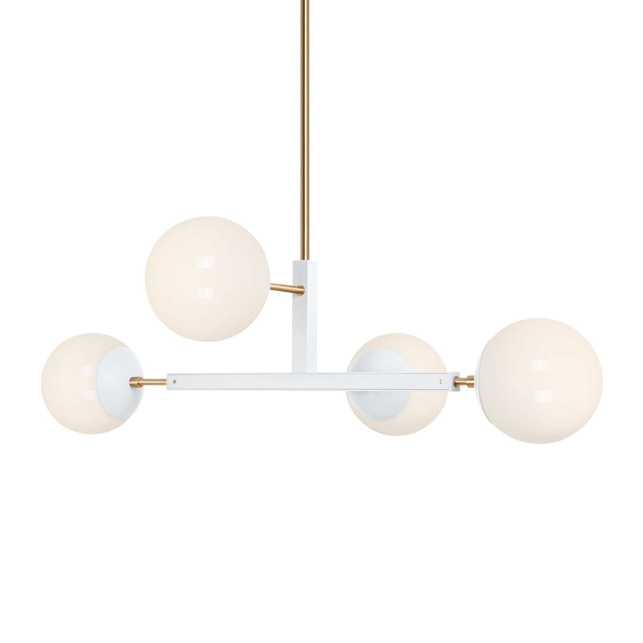 Brass and white color Status chandelier 35" Dutton Brown lighting