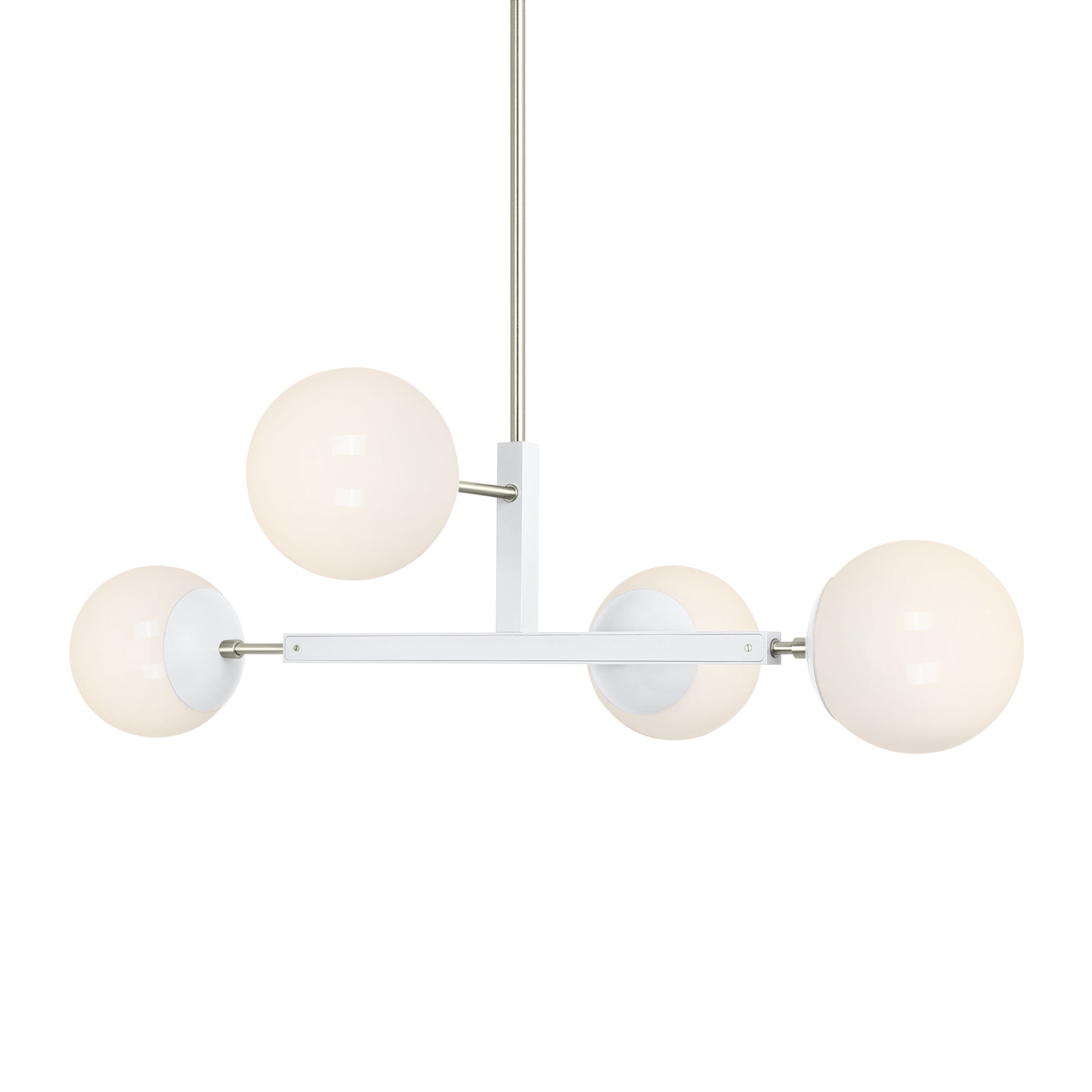 Nickel and white color Status chandelier 35" Dutton Brown lighting