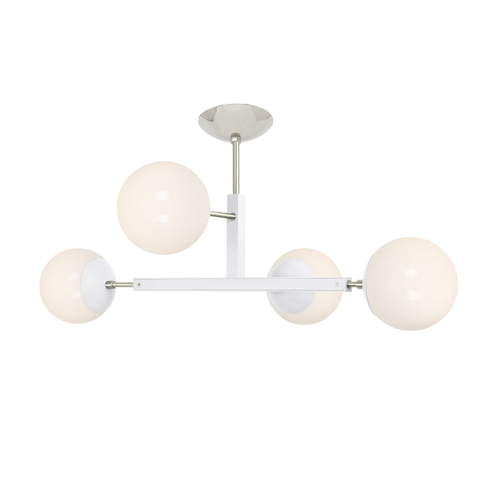 Nickel and white color Status flush mount Dutton Brown lighting