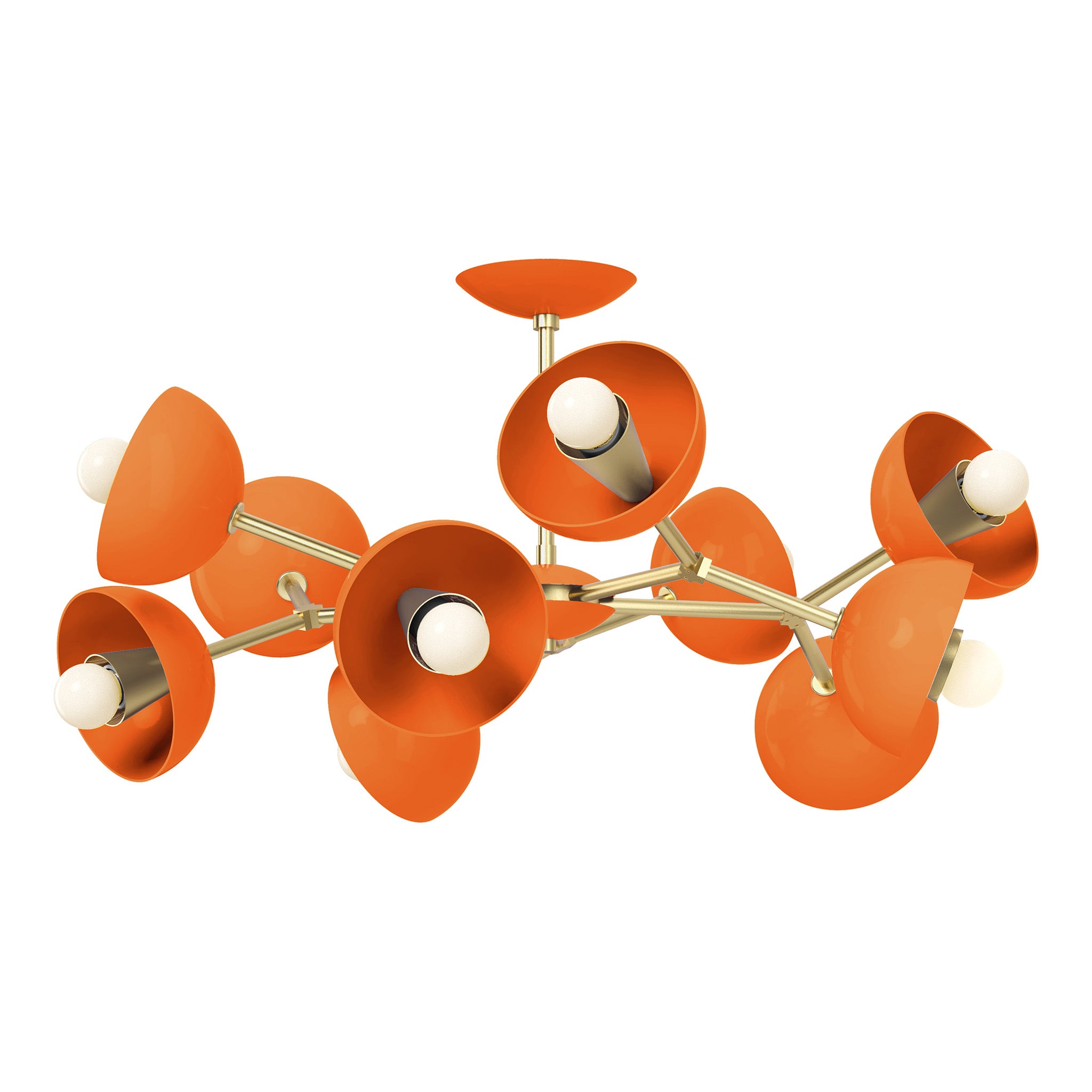 brass orange color alegria flush mount 30" dutton brown lighting