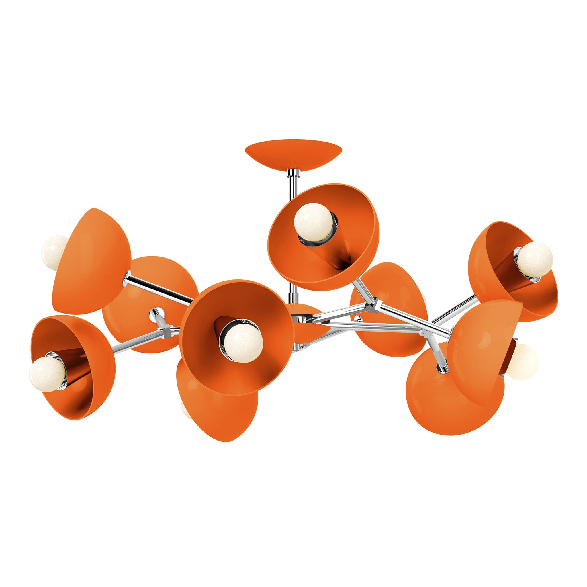 nickel orange color alegria flush mount 30" dutton brown lighting