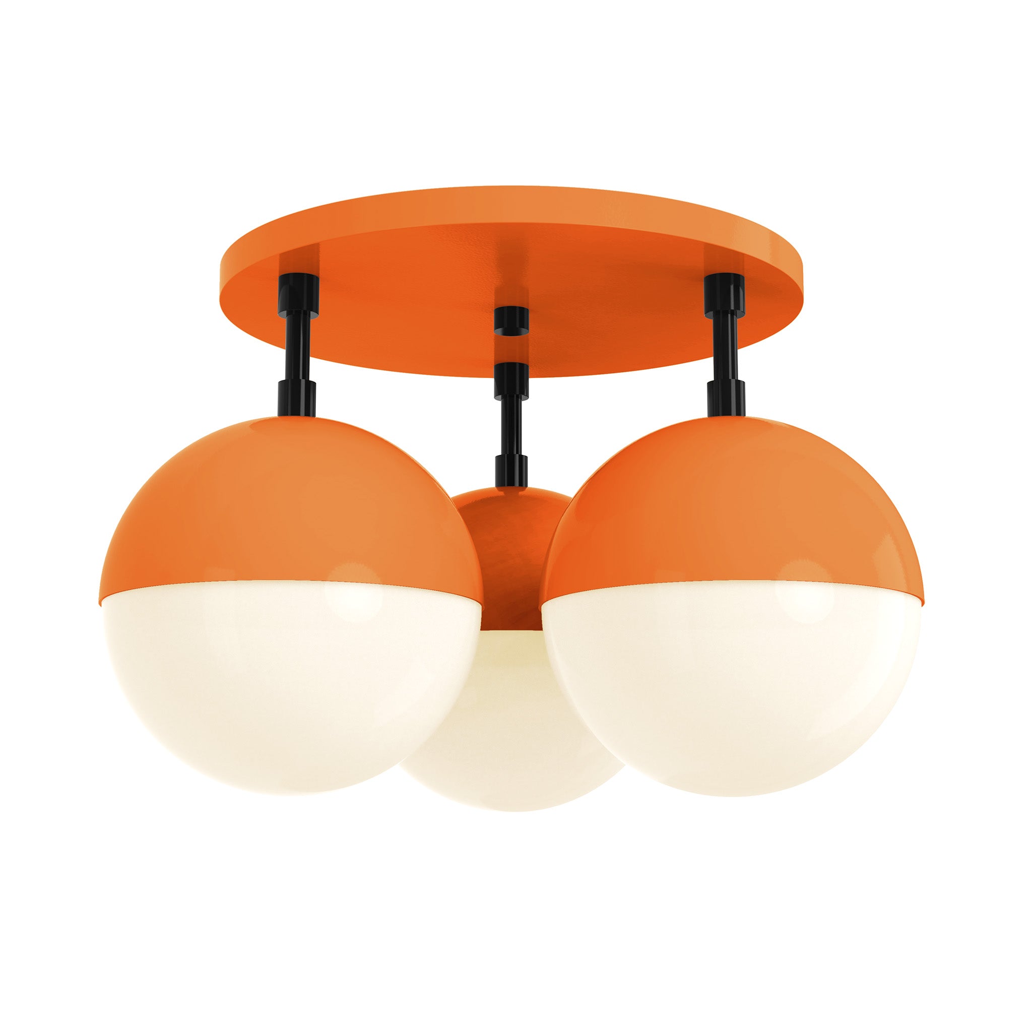 black orange color ballsy flush mount dutton brown lighting