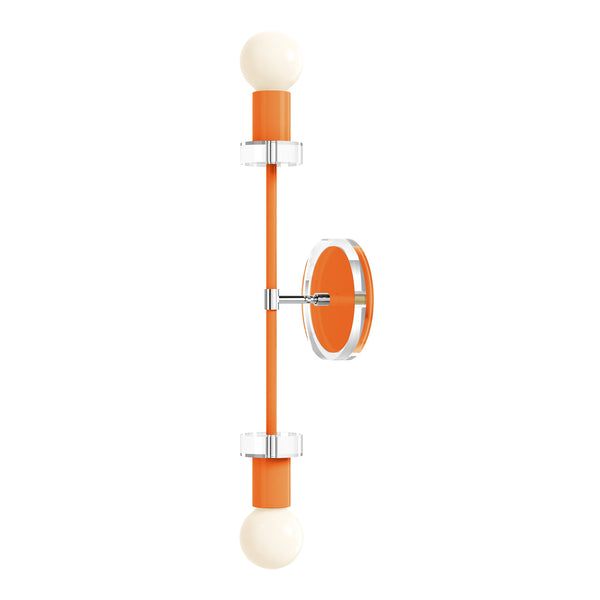 Nickel and Orange Bianca Acrylic Wall Sconce 20" Dutton Brown Lighting