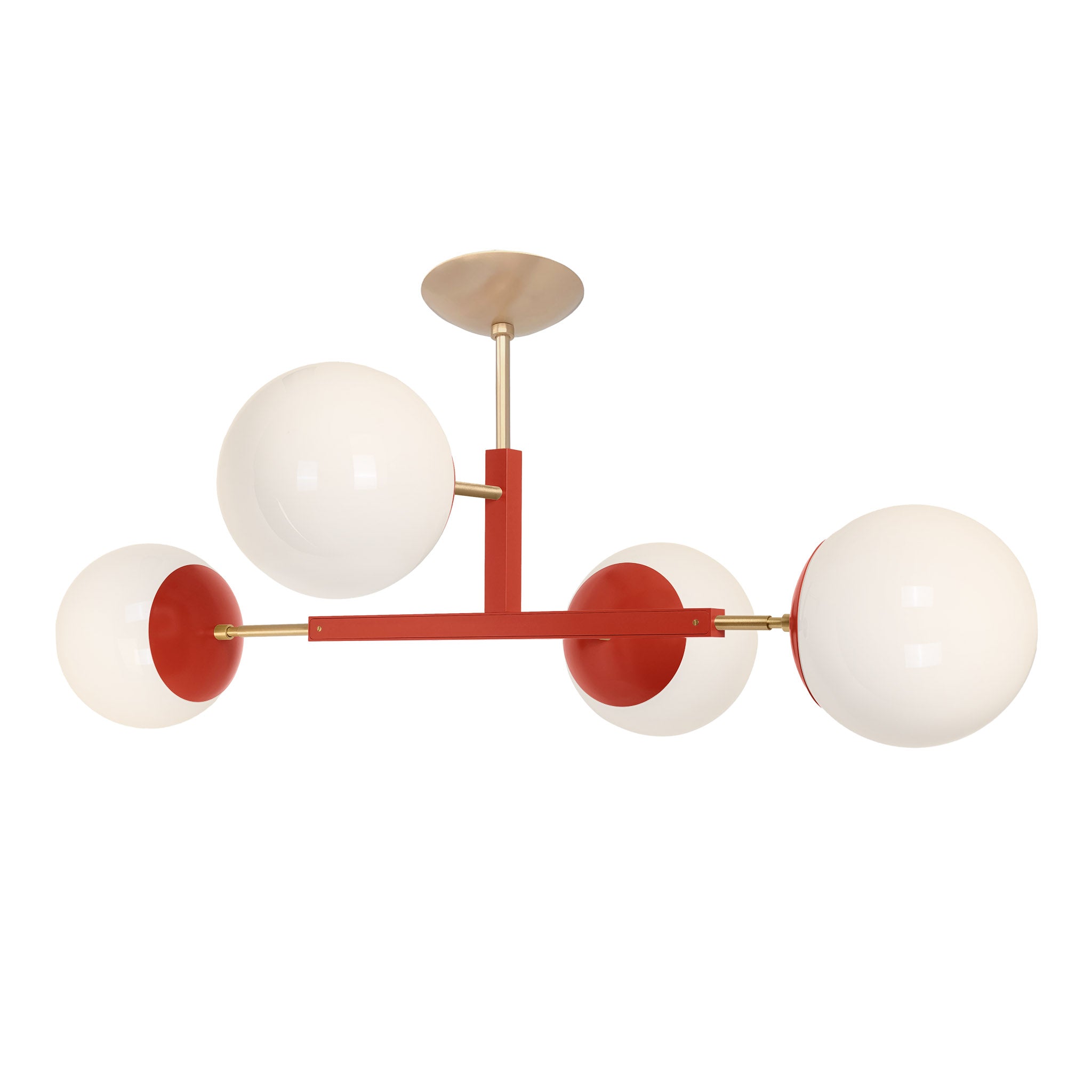 Brass and riding hood red color Big Status flush mount Dutton Brown lighting