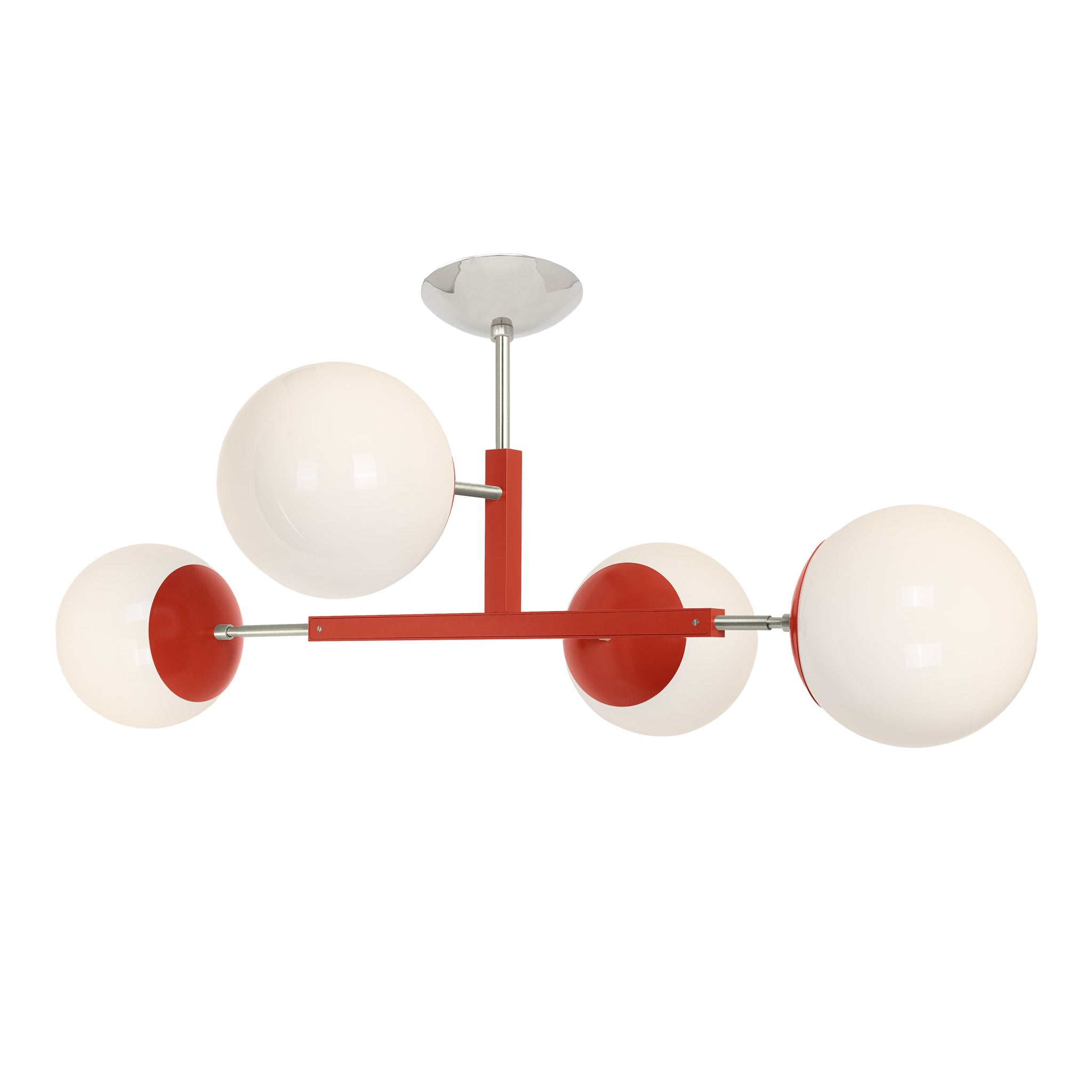 Nickel and riding hood red color Big Status flush mount Dutton Brown lighting