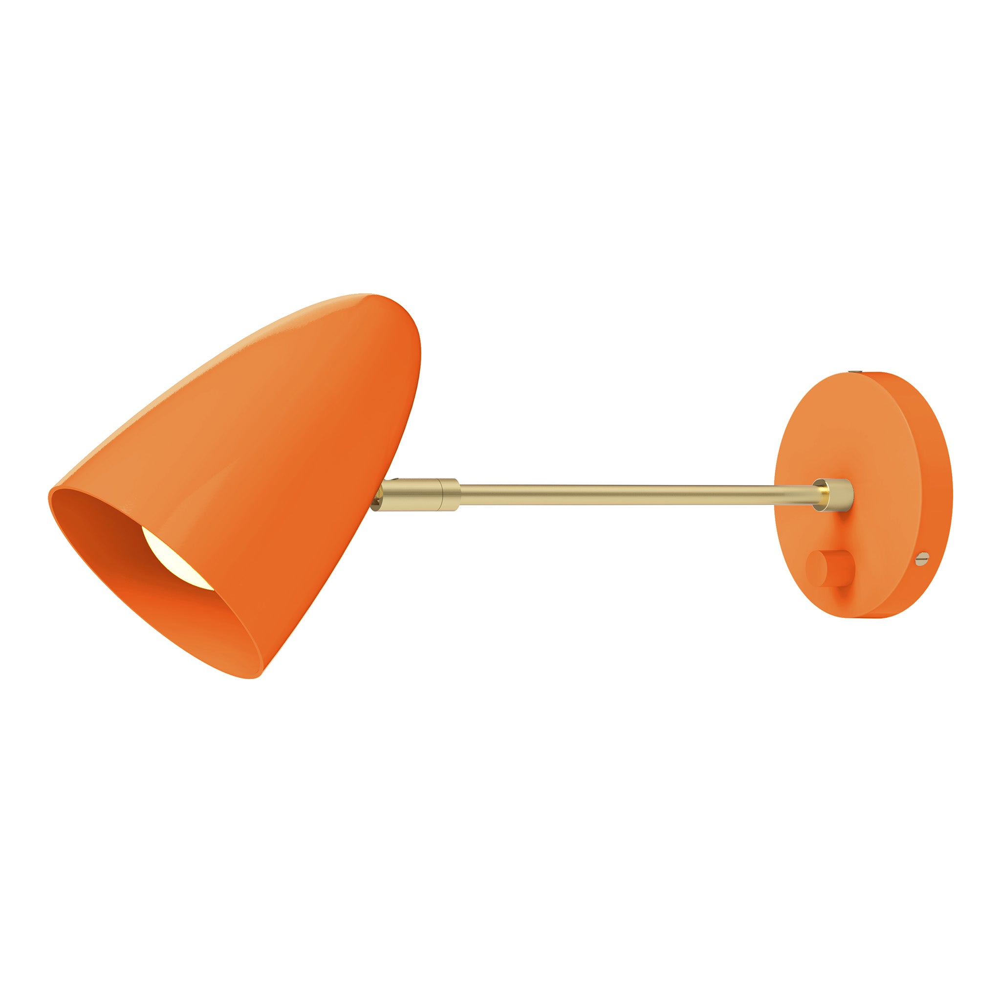 brass orange color boom sconce - 10" arm dutton brown lighting