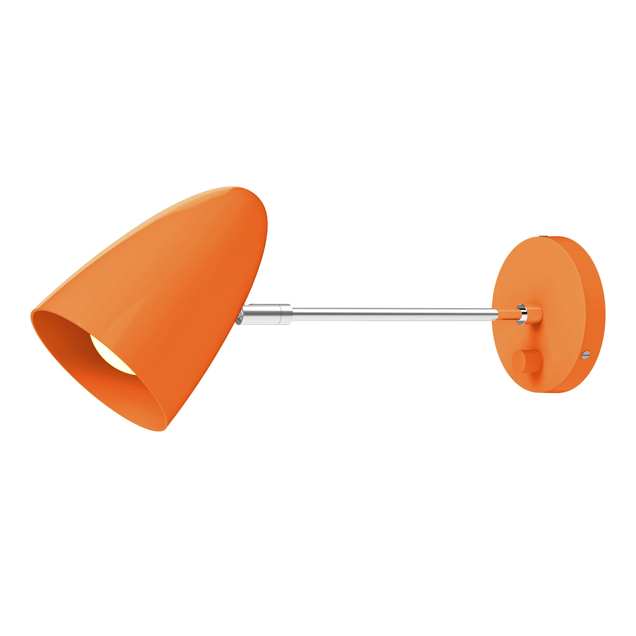 nickel orange color boom sconce - 10" arm dutton brown lighting
