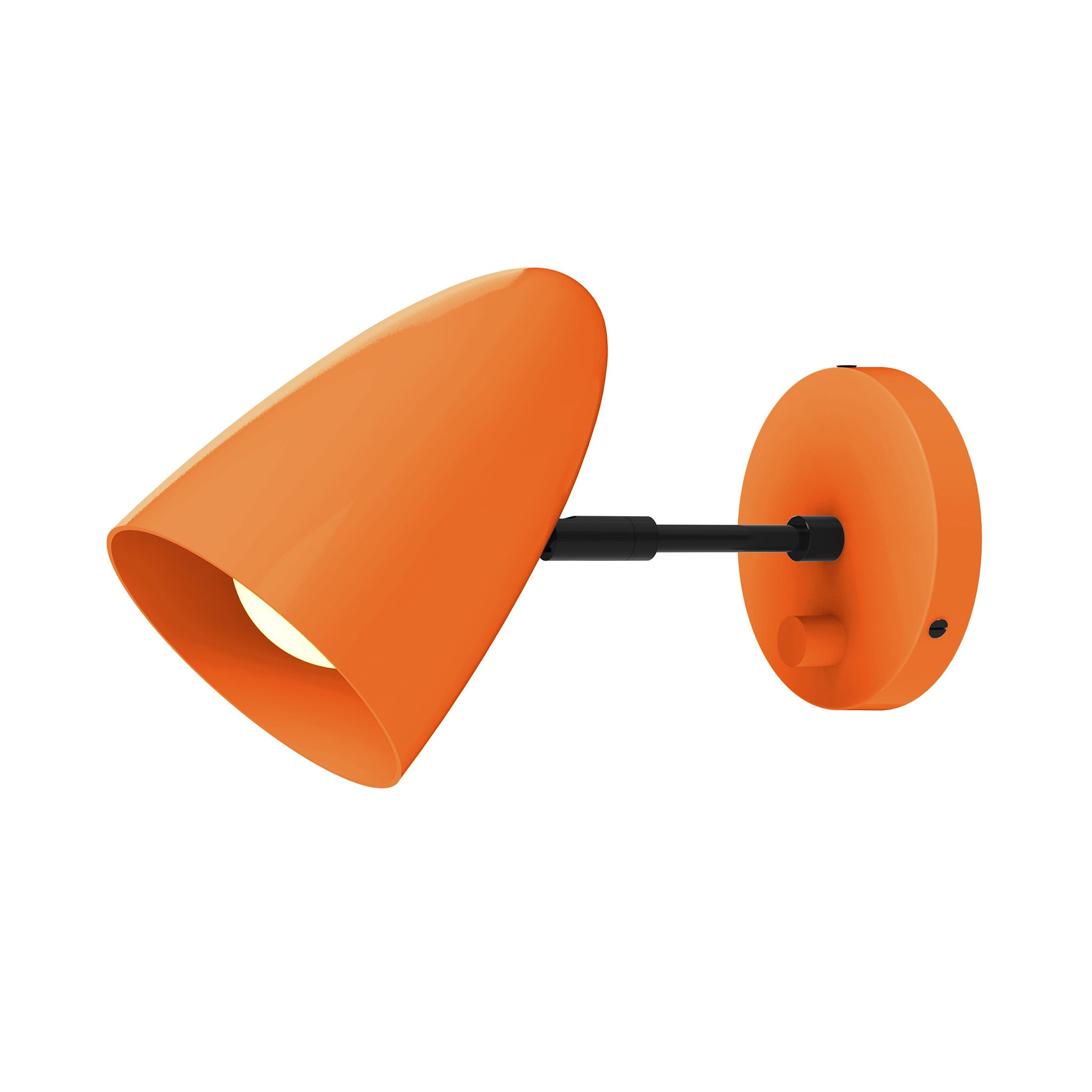 black orange color boom sconce - 3" arm dutton brown lighting