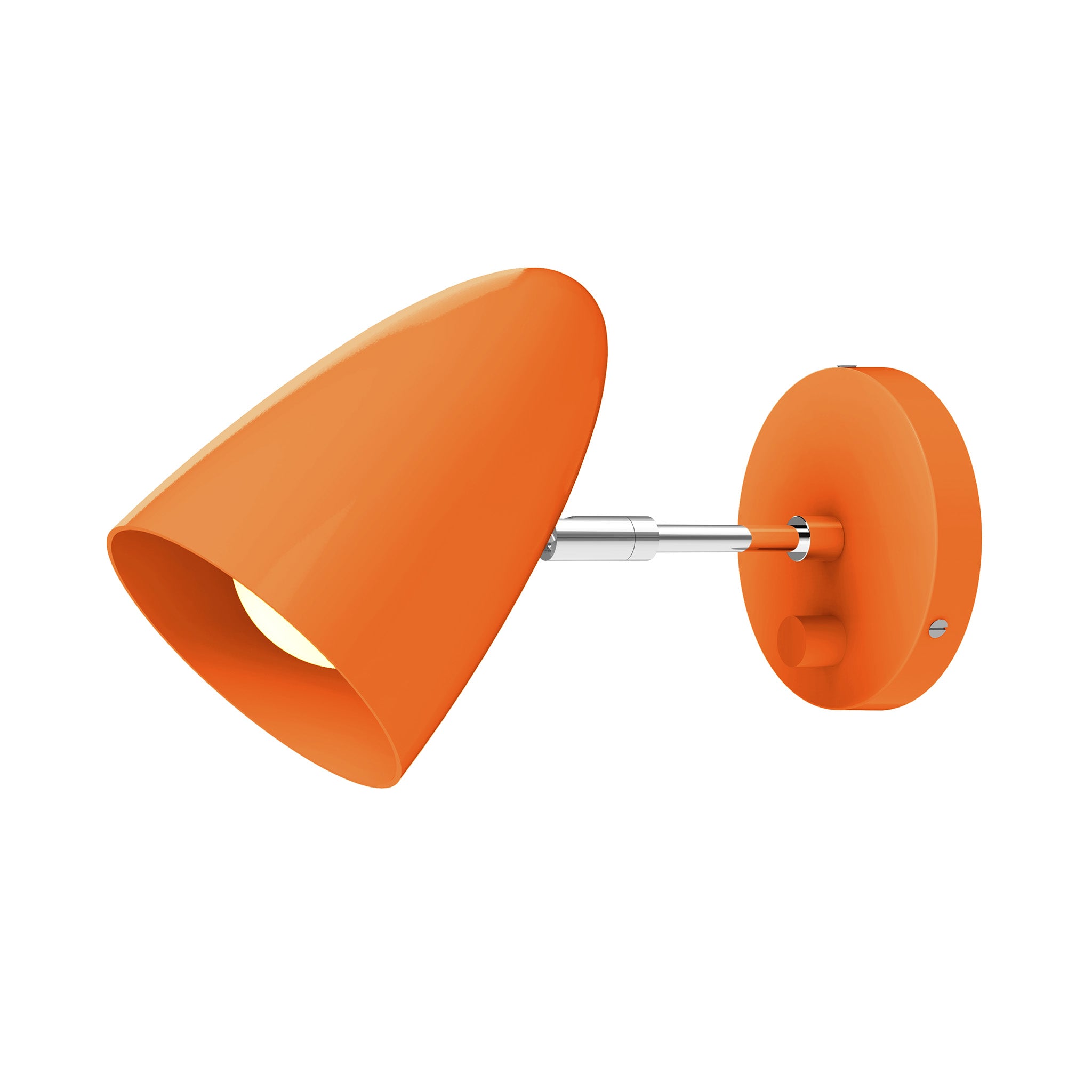 nickel orange color boom sconce - 3" arm dutton brown lighting